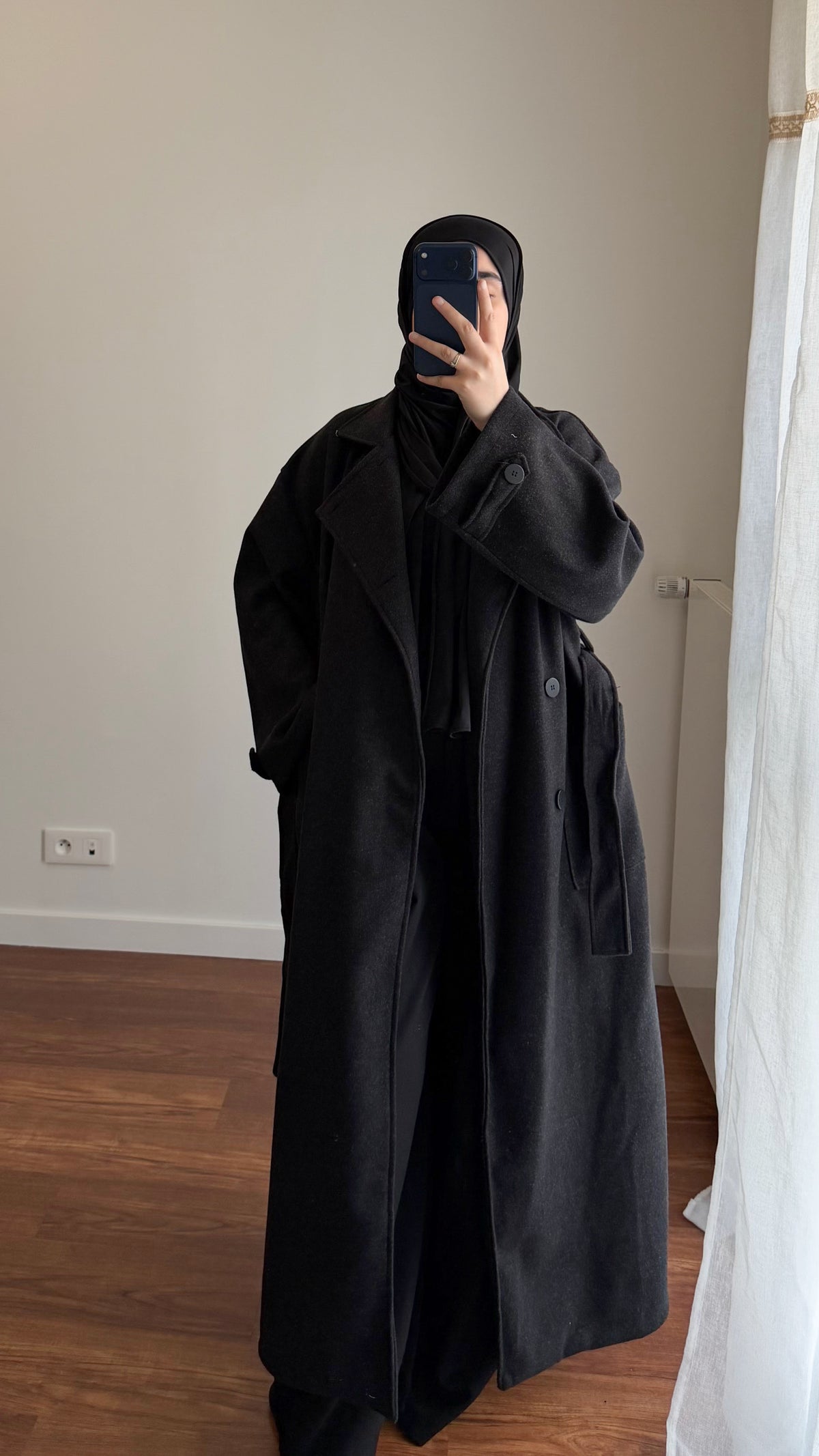MANTEAU LONG MELINA NOIR