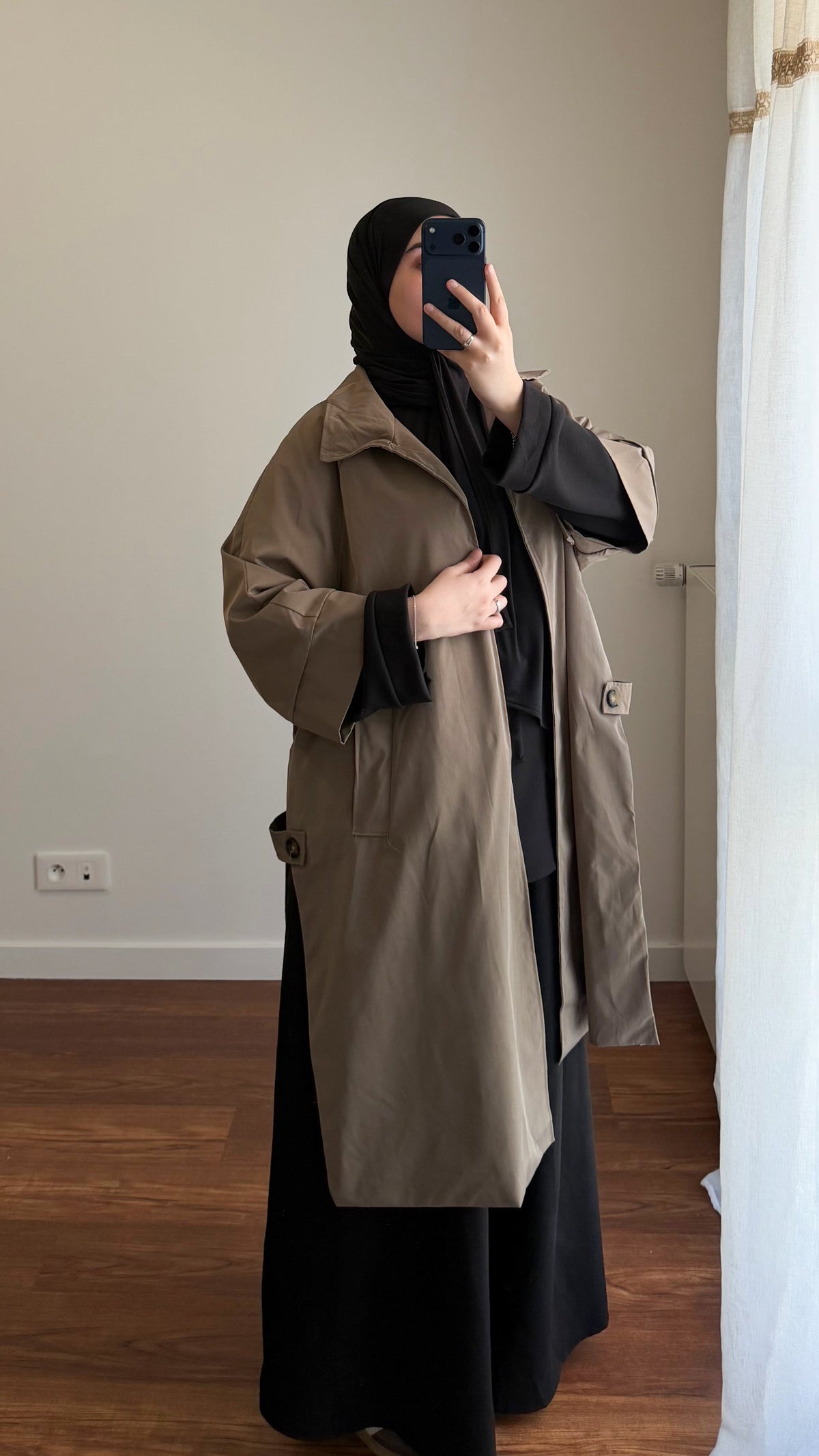 TRENCH OUVERT TAUPE
