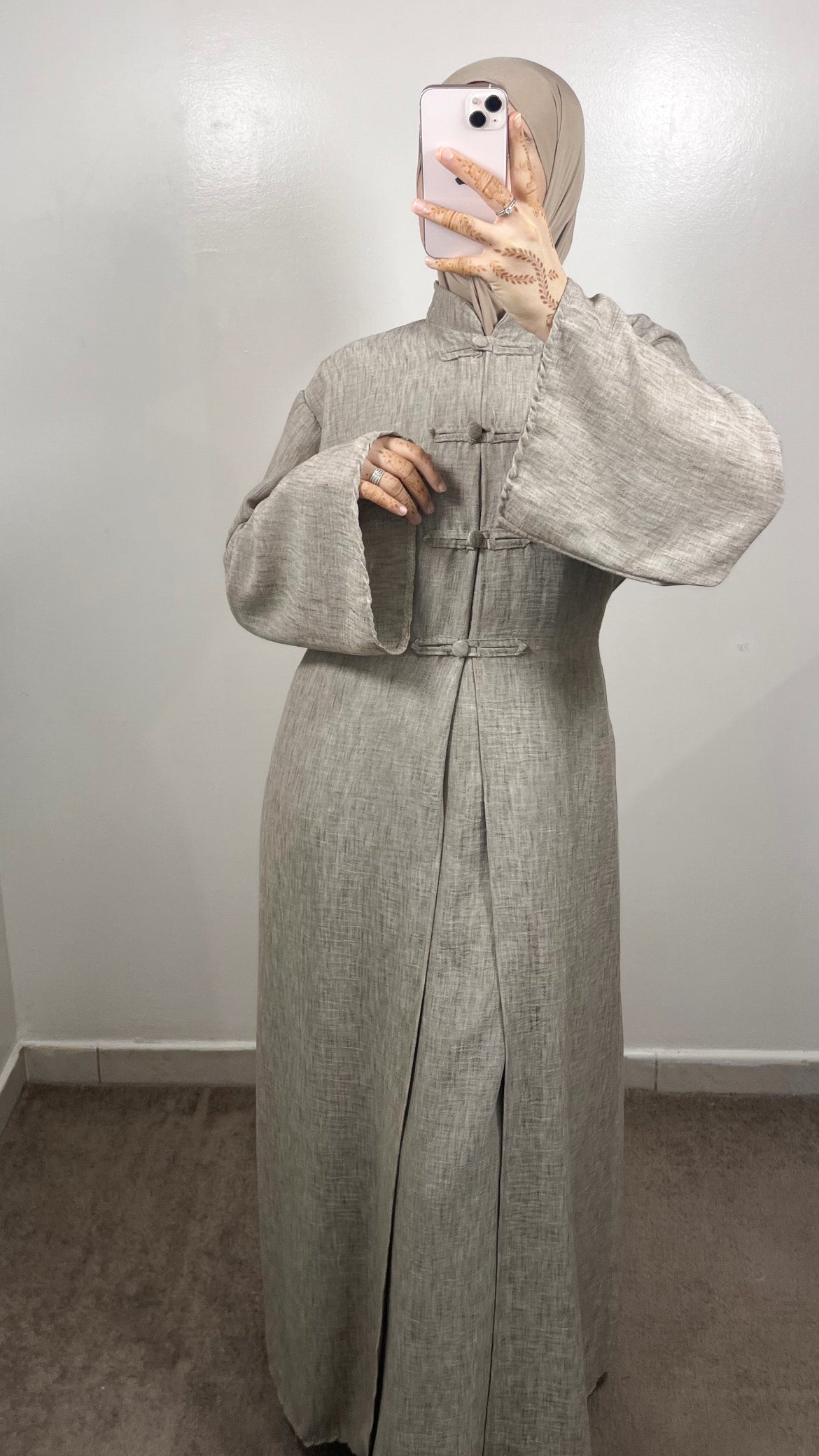 ENSEMBLE TOKYO LONG KIMONO + SOUS ABAYA TAUPE