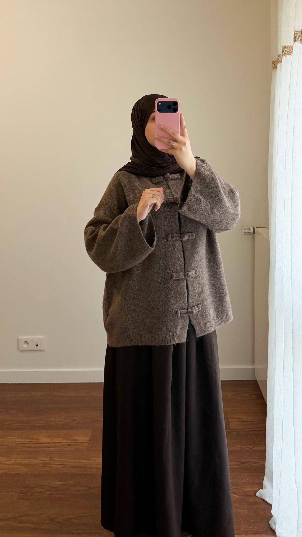 CARDIGAN YUMNA MANCHES LONGUES MARRON CLAIR
