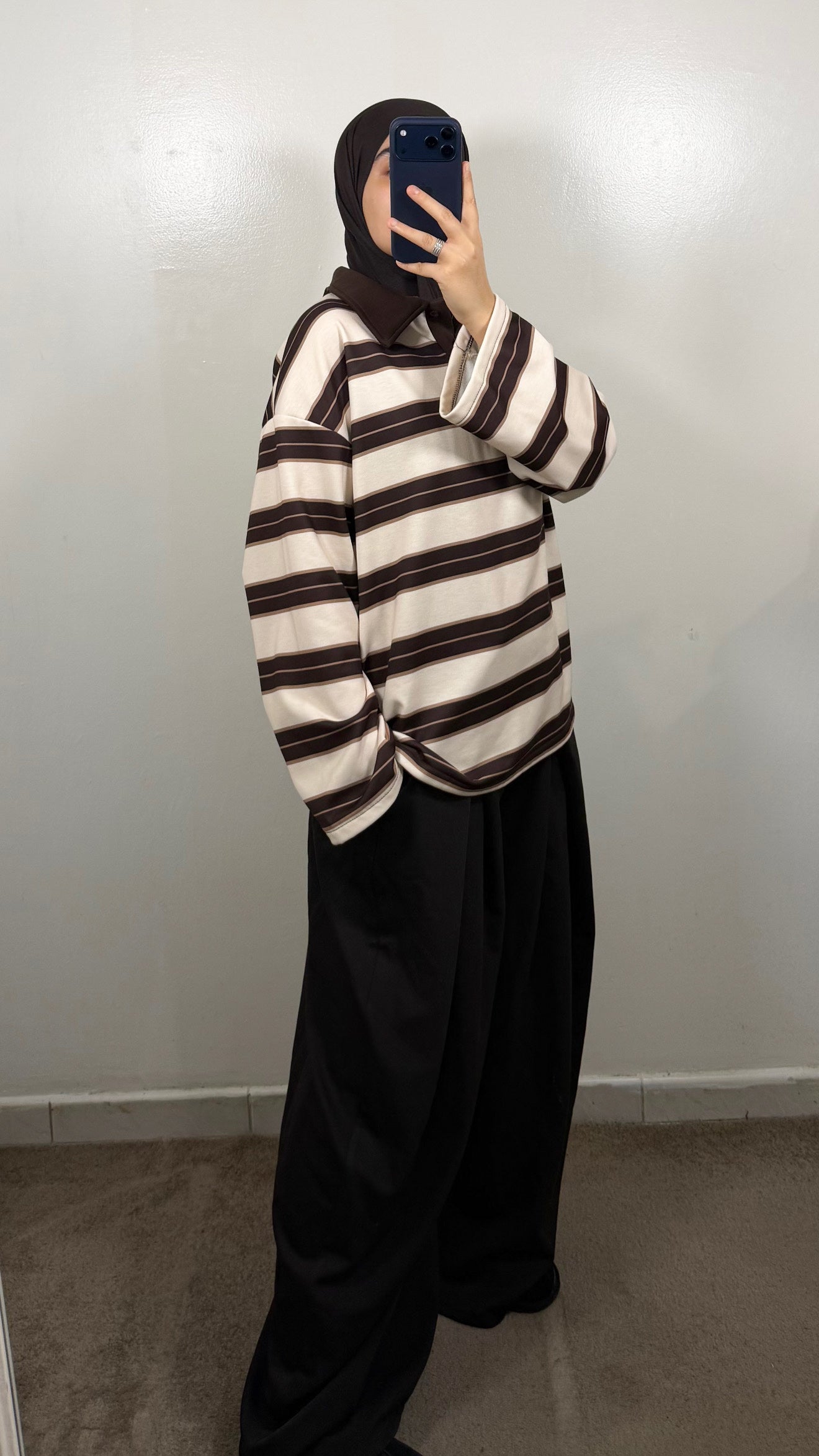 POLO EPAIS BLANC/MARRON