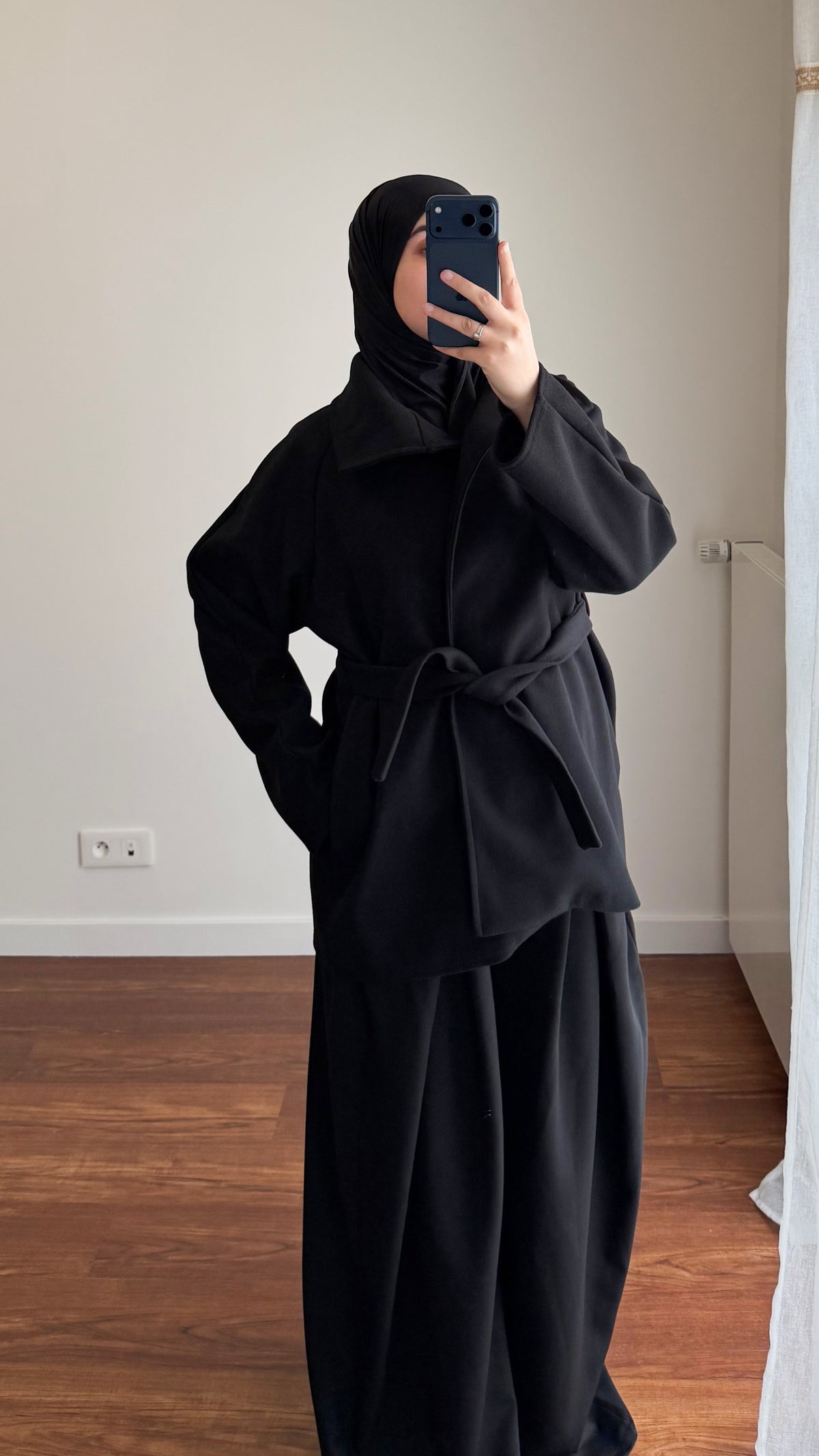 MANTEAU MI-LONG NOIR
