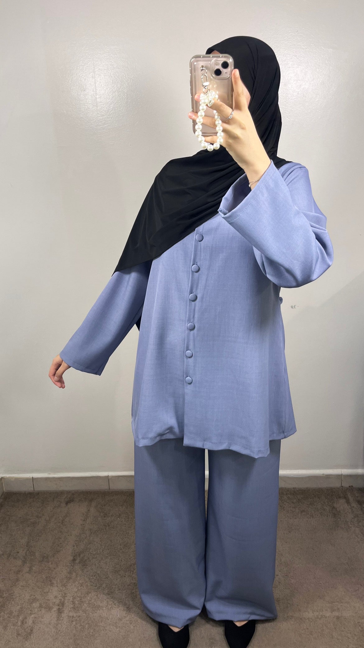 BLUE BUTTONED SET