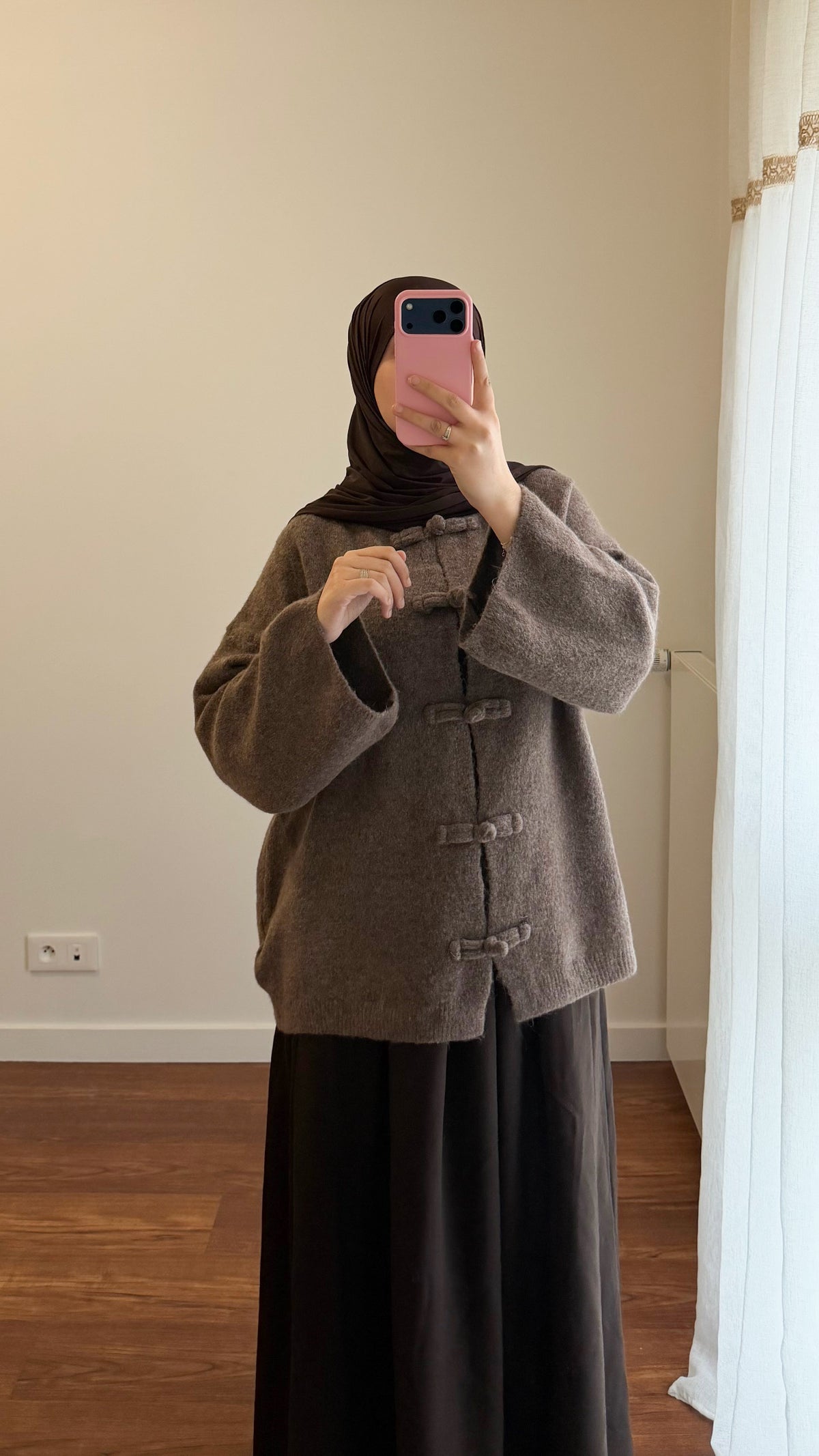 CARDIGAN YUMNA MANCHES LONGUES MARRON CLAIR