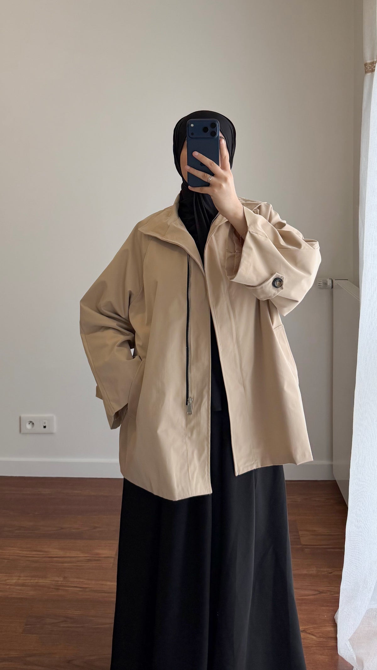 TRENCH MI-LONG OVERSIZE BEIGE