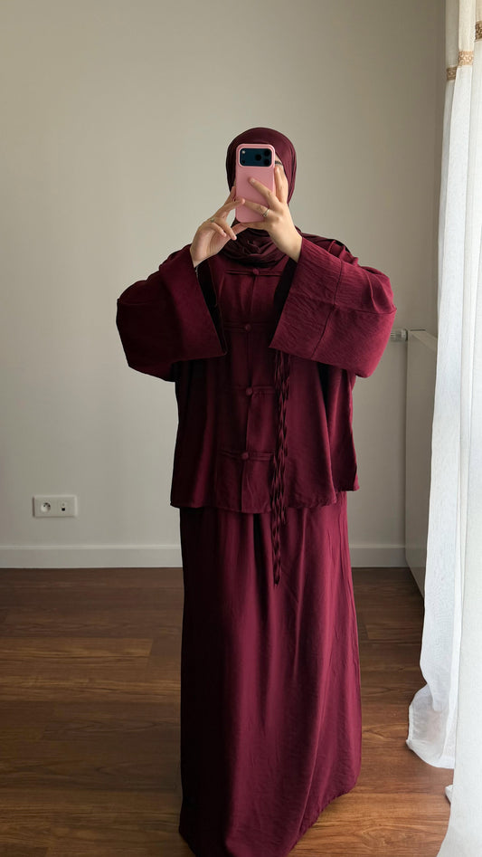 ENSEMBLE JUPE TOKYO BORDEAU