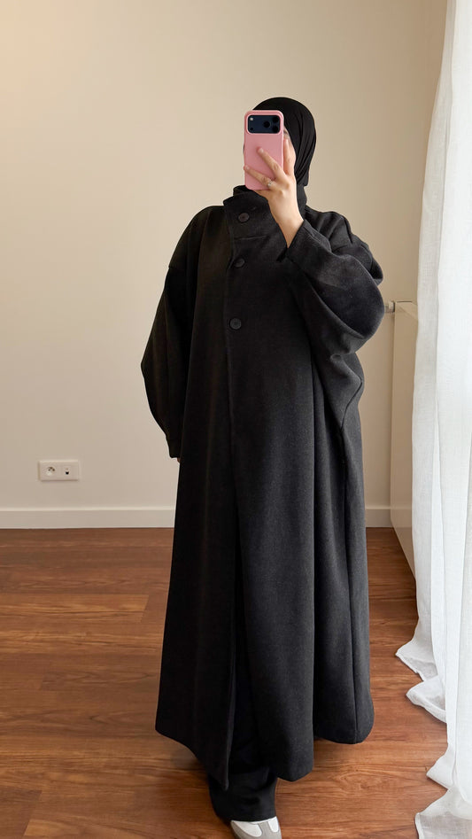 MANTEAU LONG OVERSIZE NOIR