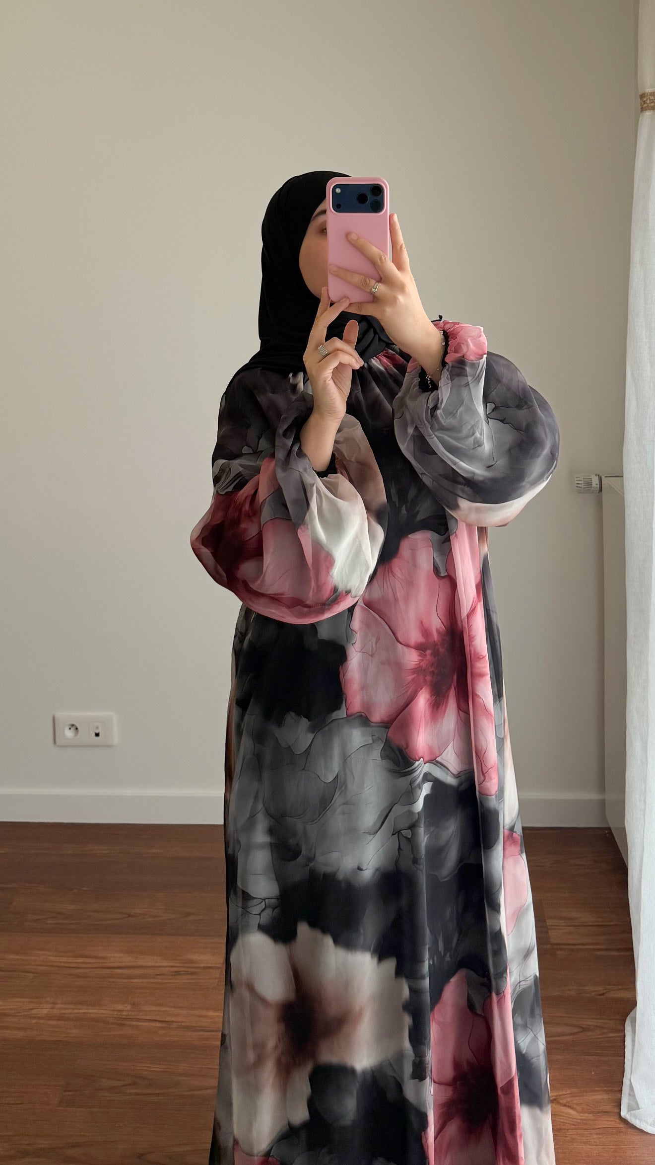 ABAYA BICOLORE NOIR