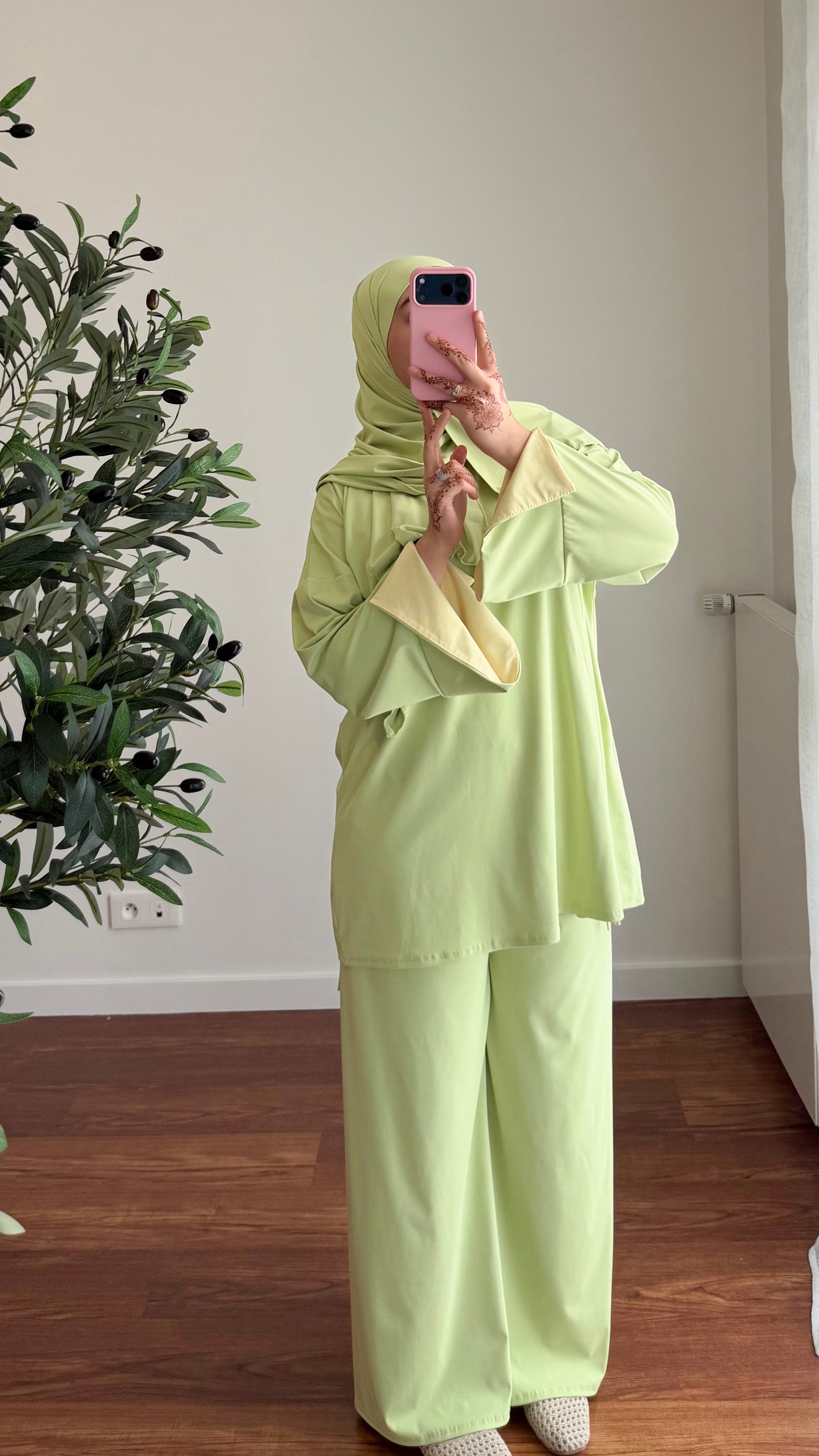 BURKINI SAYA 3 PIÈCES VERT D’EAU/JAUNE