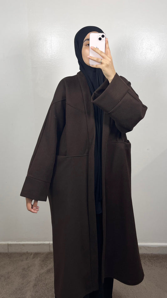 MANTEAU KIMONO SARAH OVERSIZE MARRON