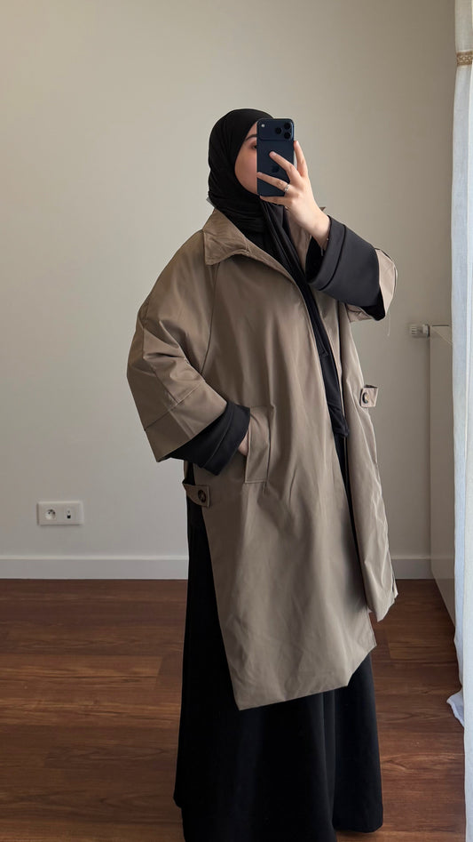 TRENCH OUVERT TAUPE