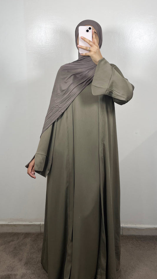 SET AYA KIMONO + SOUS ABAYA TAUPE