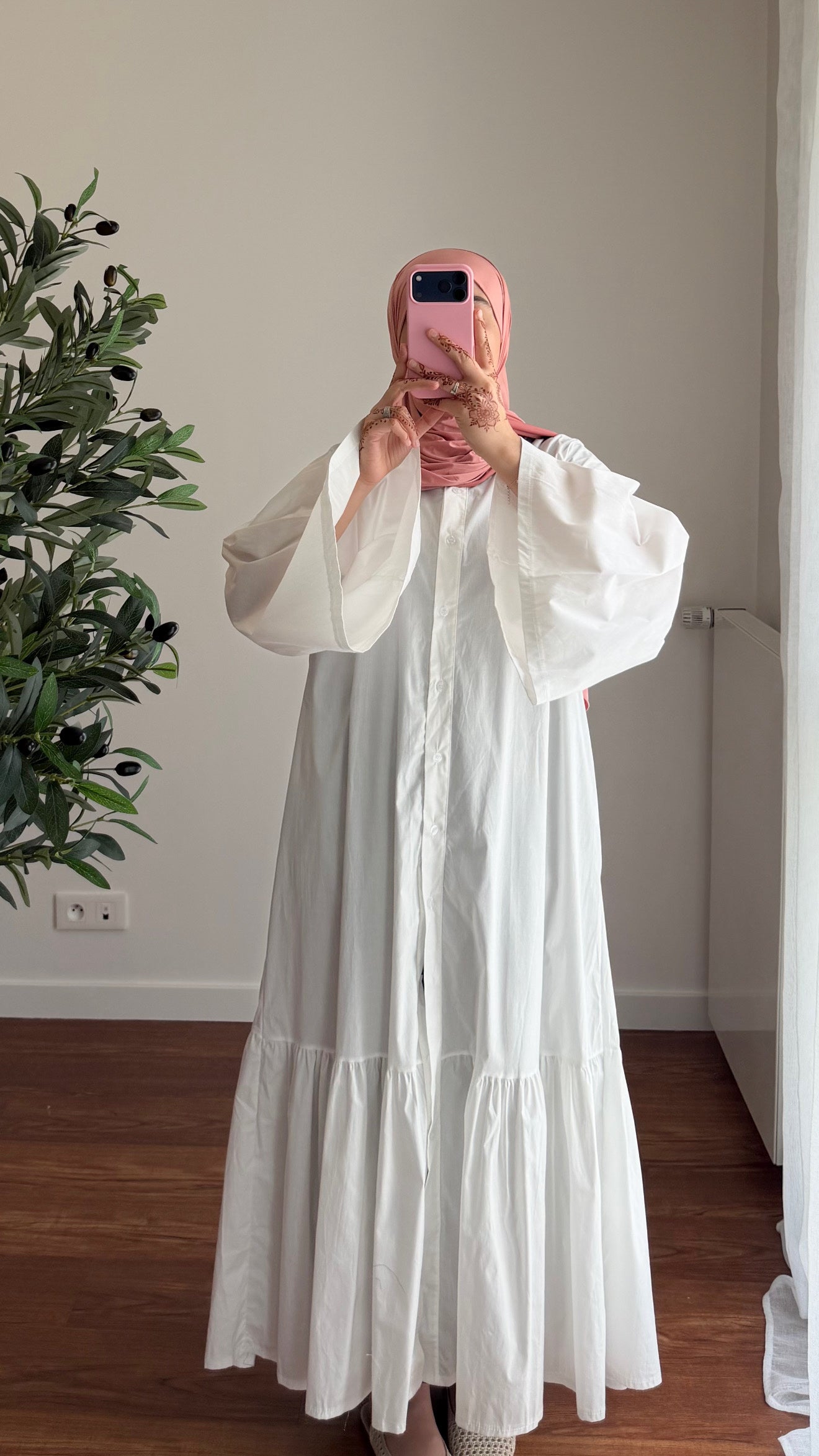 ROBE CHEMISE EN POPELINE BLANC