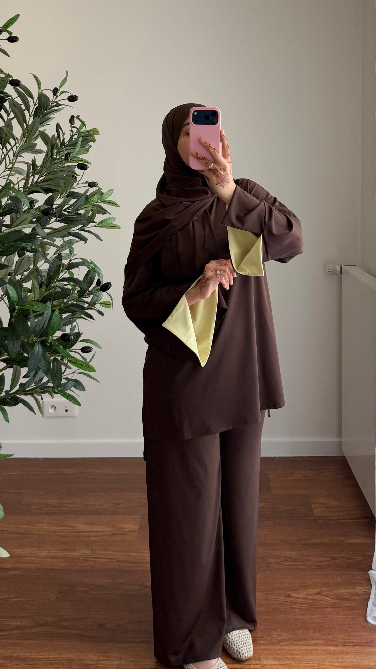 BURKINI SAYA 3 PIÈCES MARRON/JAUNE