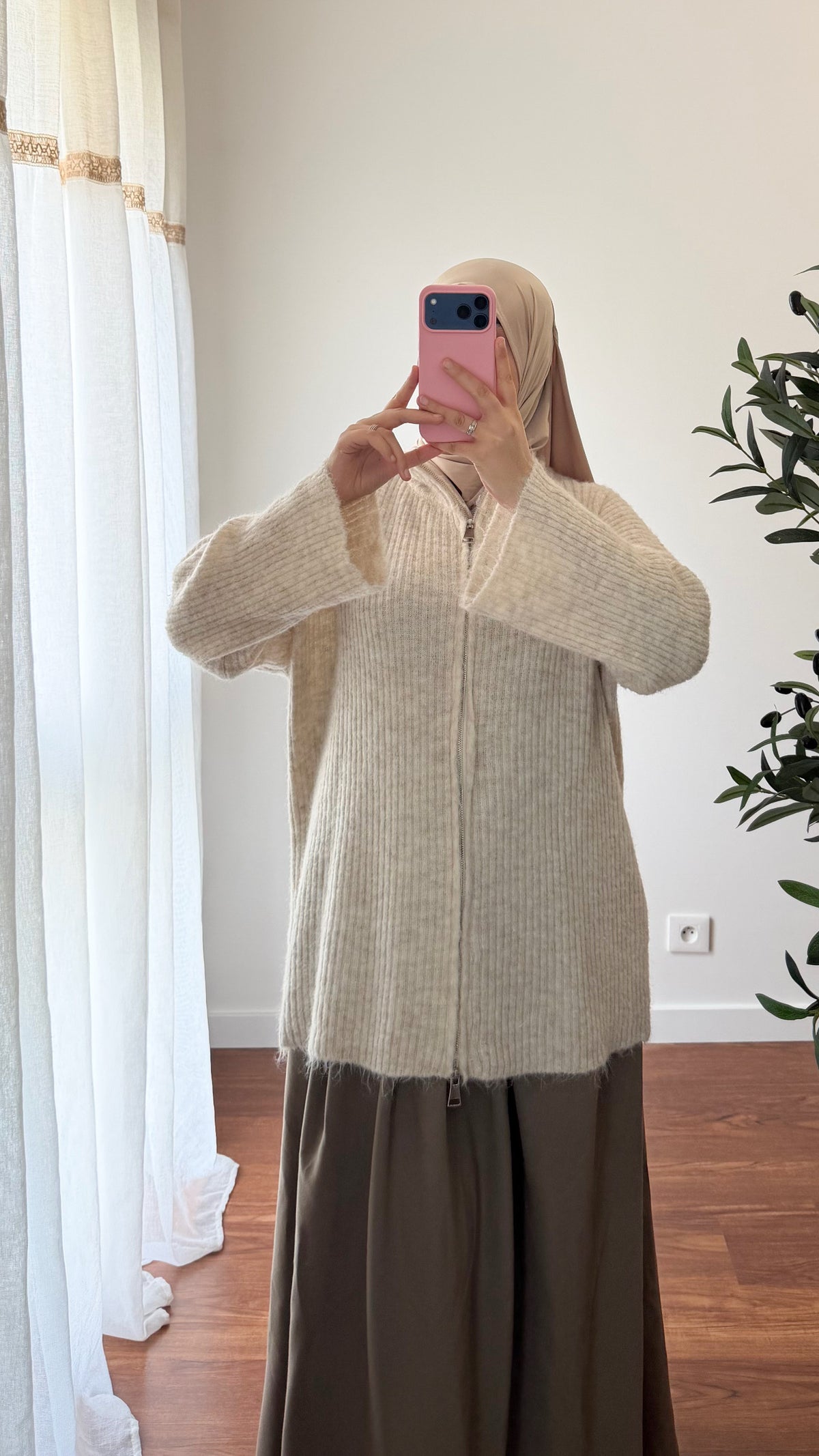 GILET ZIPPÉ ÉCRU