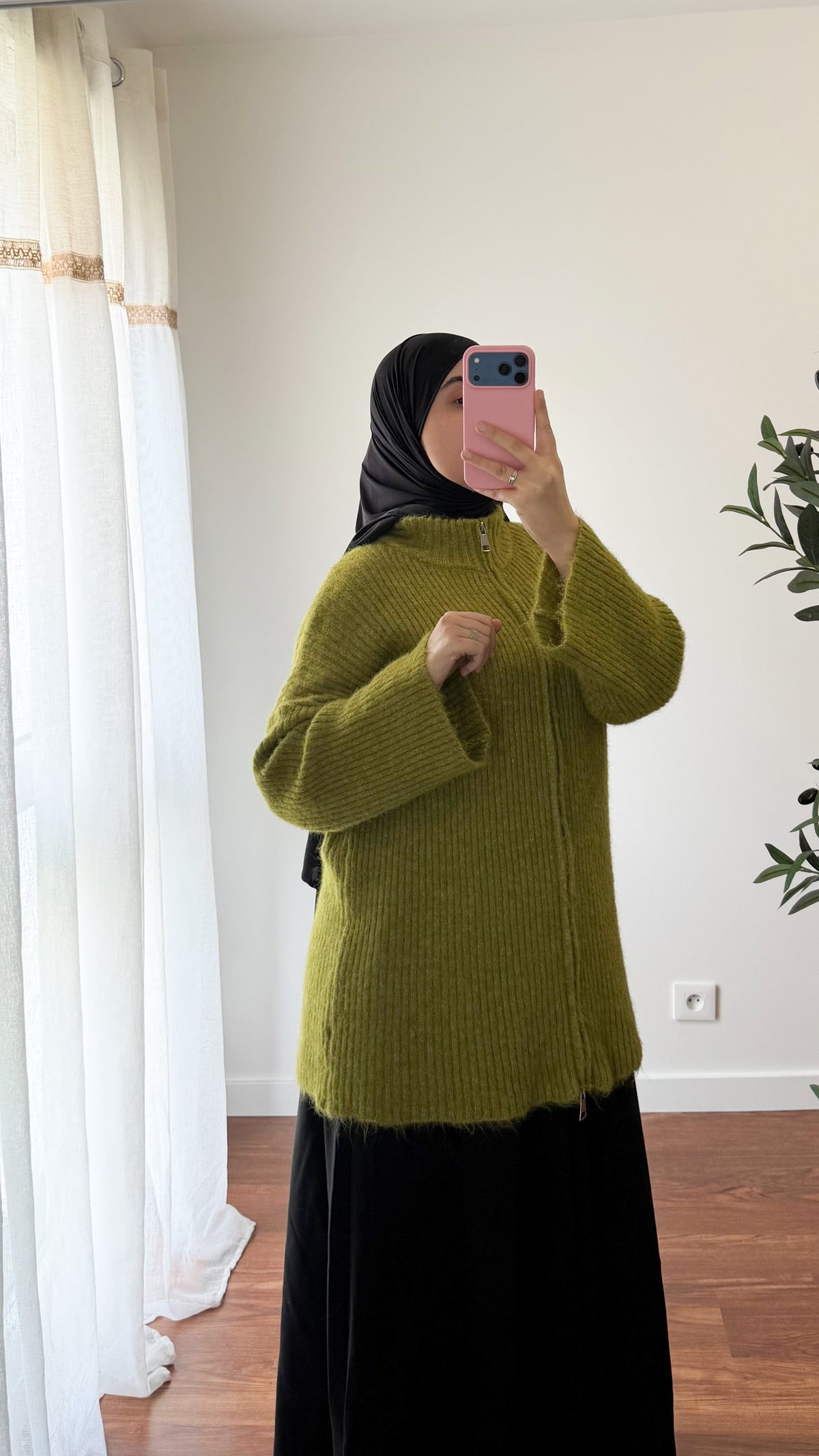 GILET ZIPPÉ VERT OLIVE