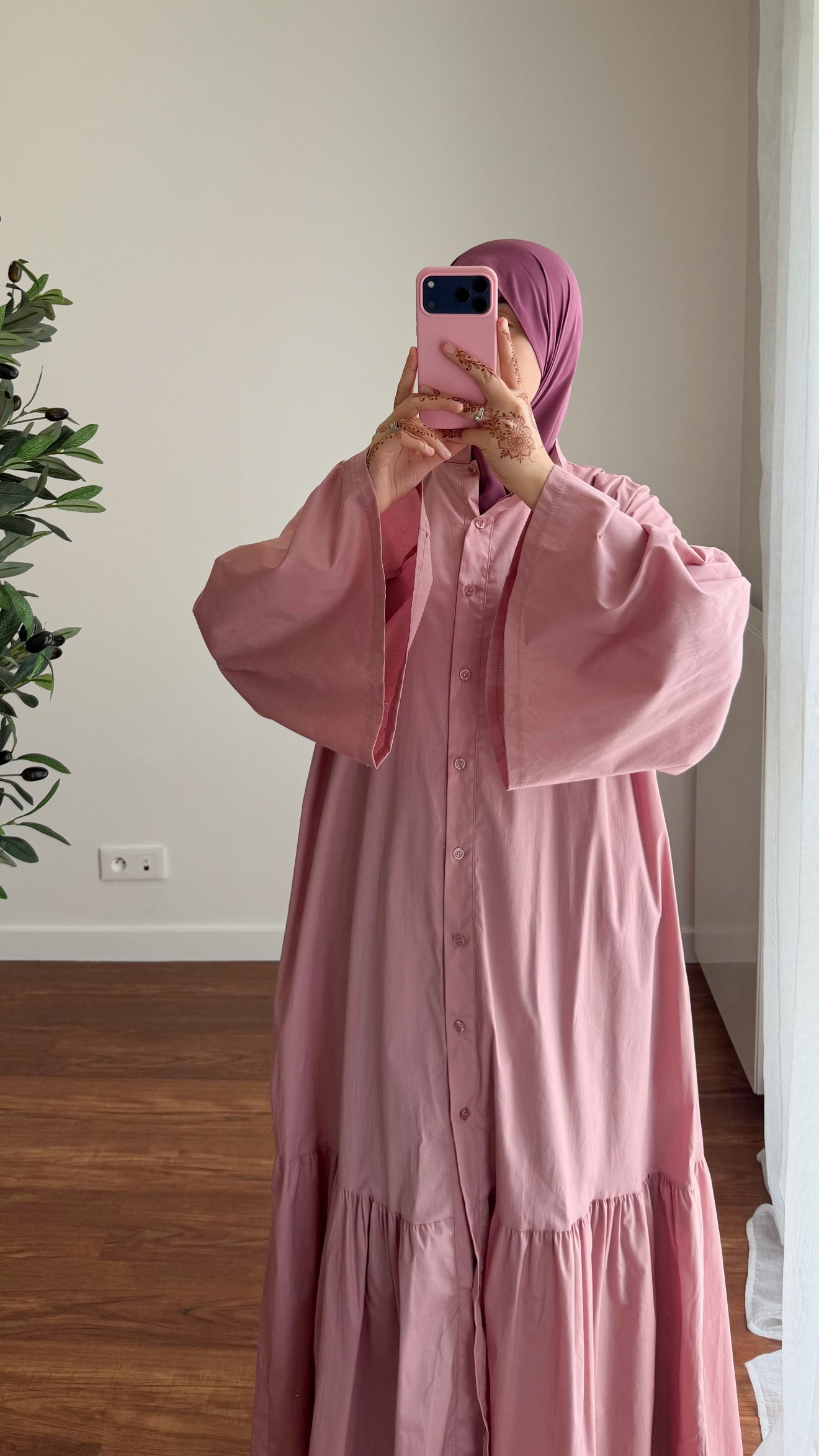ROBE EN POPELINE ROSE