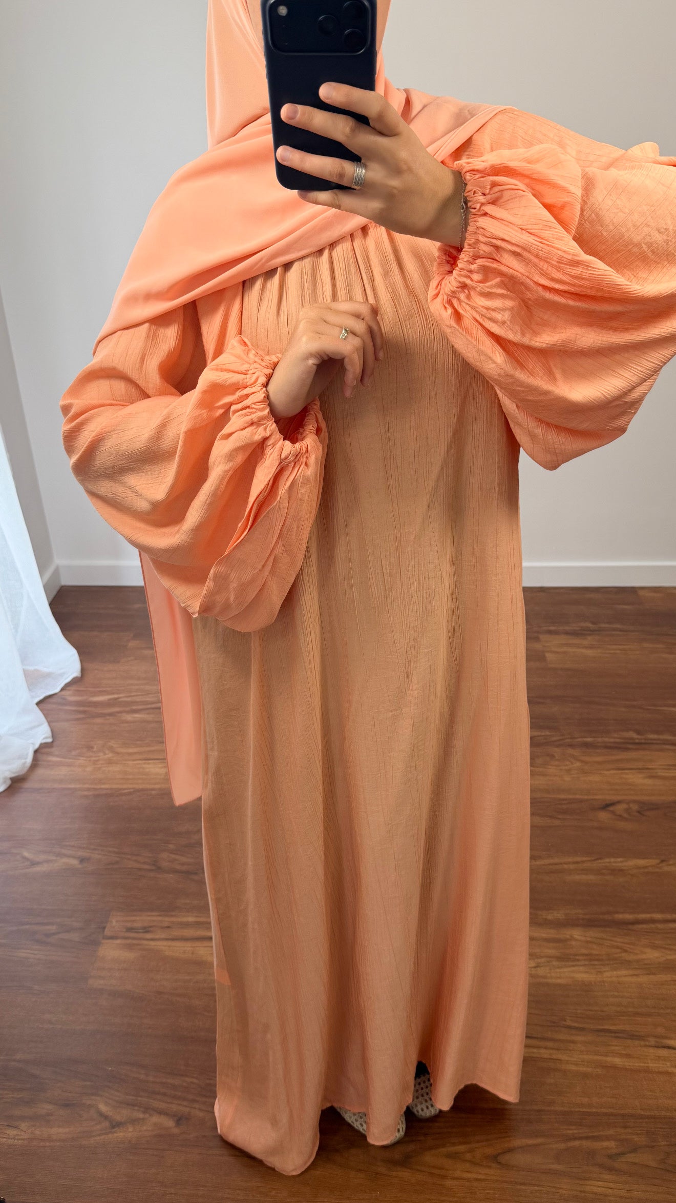 ABAYA AYAT MANCHES BOUFFANTES PÈCHE