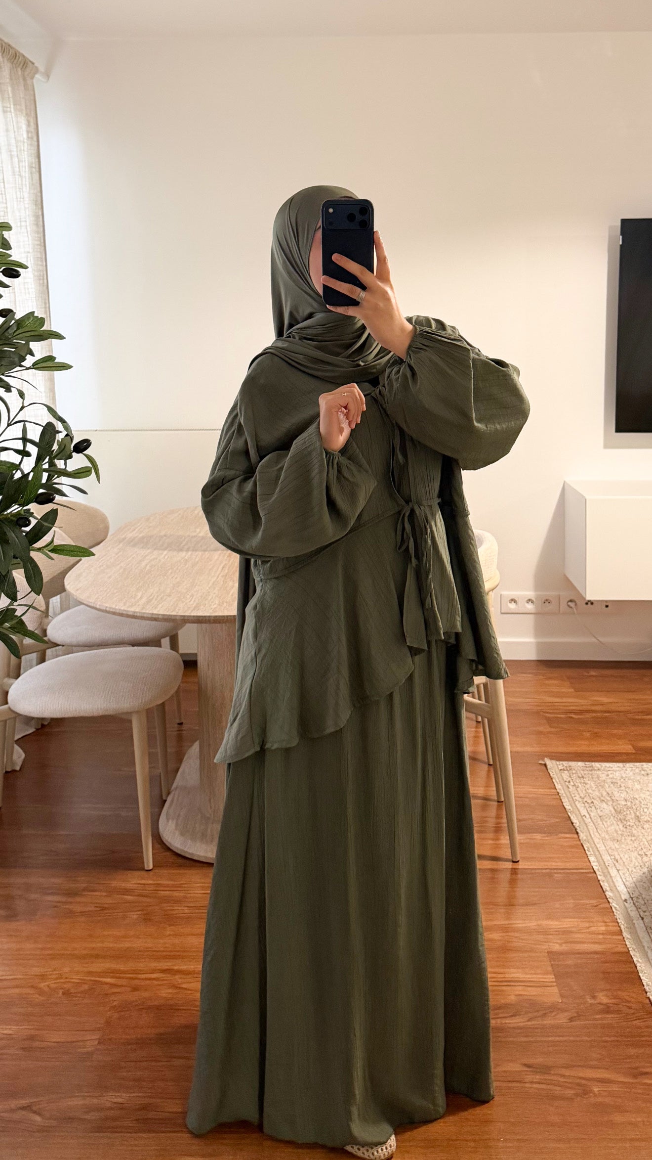 ENSEMBLE JUPE LIYA VERT KAKI
