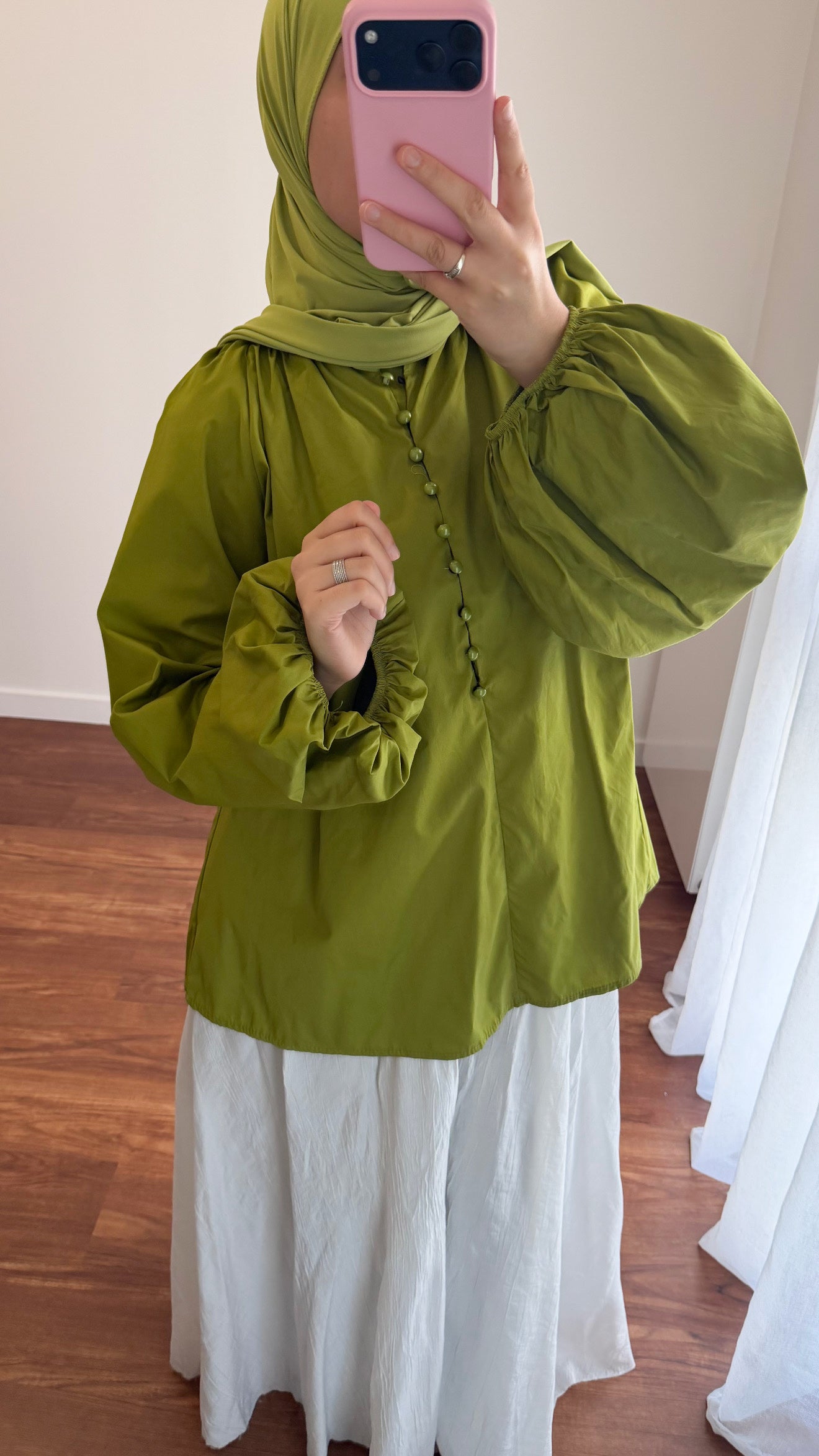 BLOUSE SIYA POPELINE VERT OLIVE