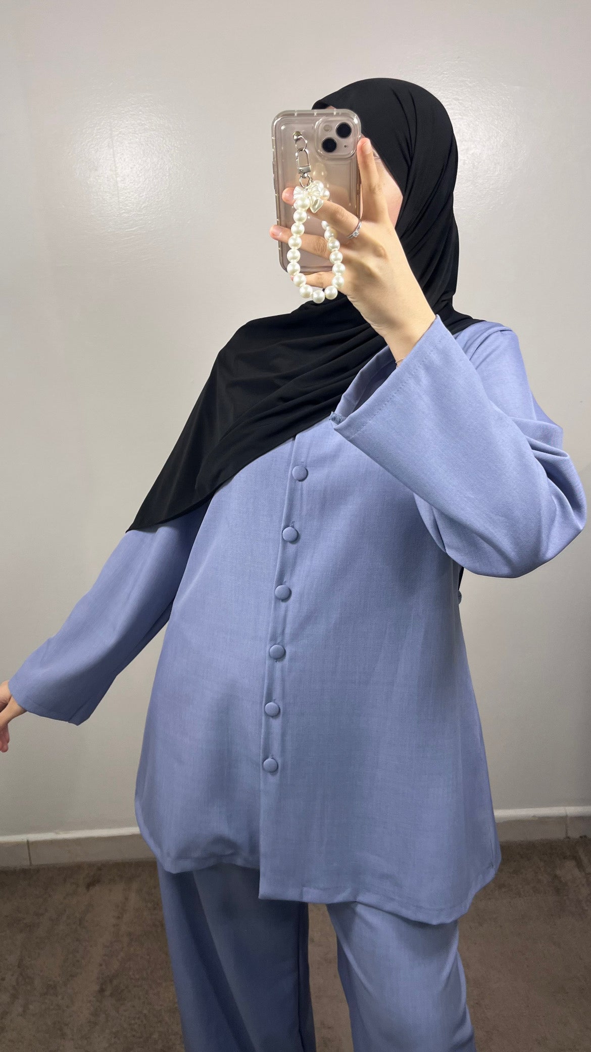 BLUE BUTTONED SET