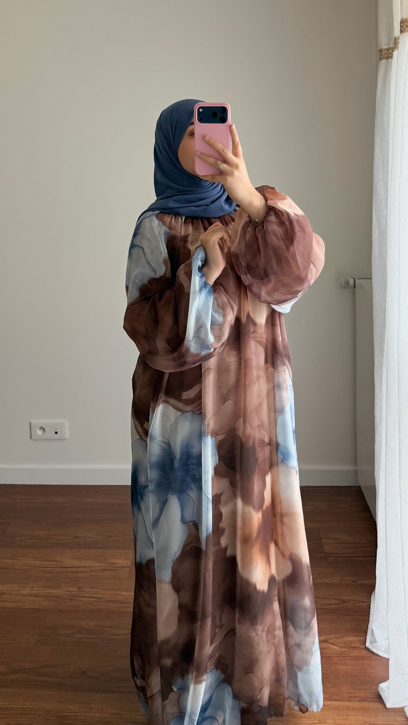 ABAYA BICOLORE MARRON