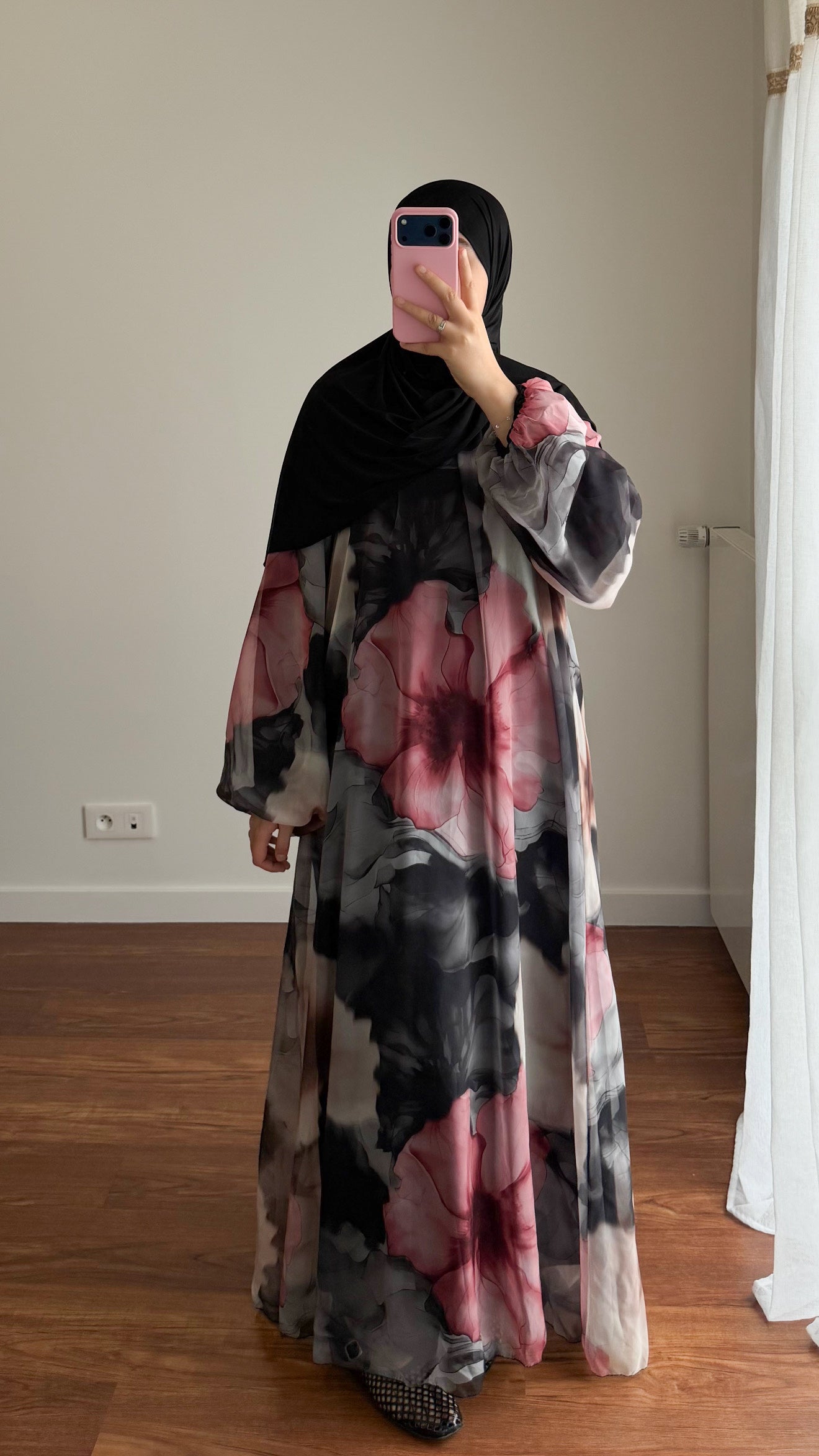ABAYA BICOLORE NOIR
