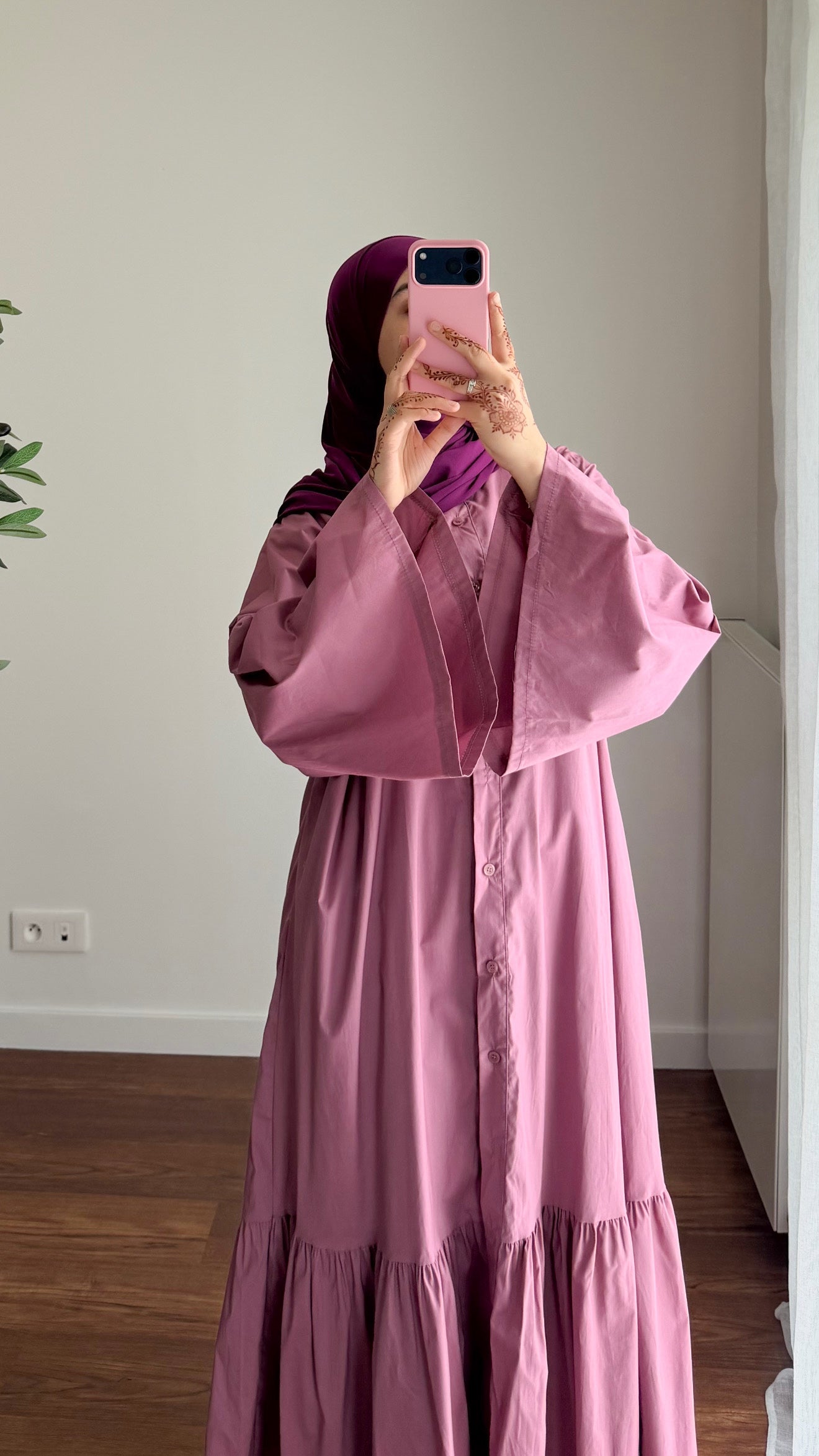 ROBE CHEMISE EN POPELINE VIOLET