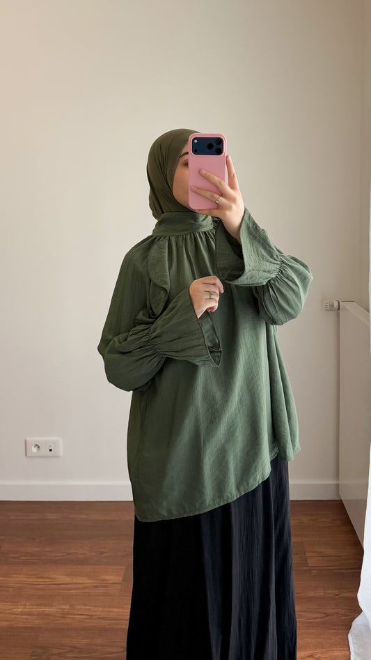 CHEMISIER INAYA VERT KAKI