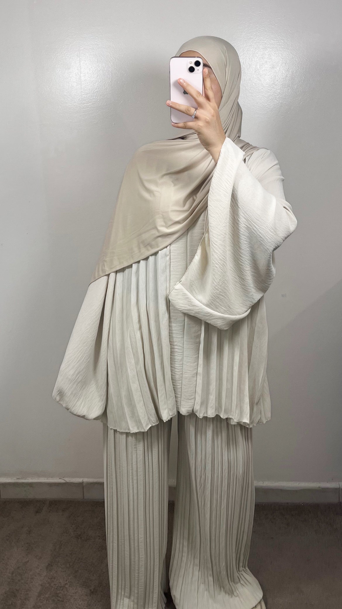 ENSEMBLE PLISSÉE SIHAM ÉCRU