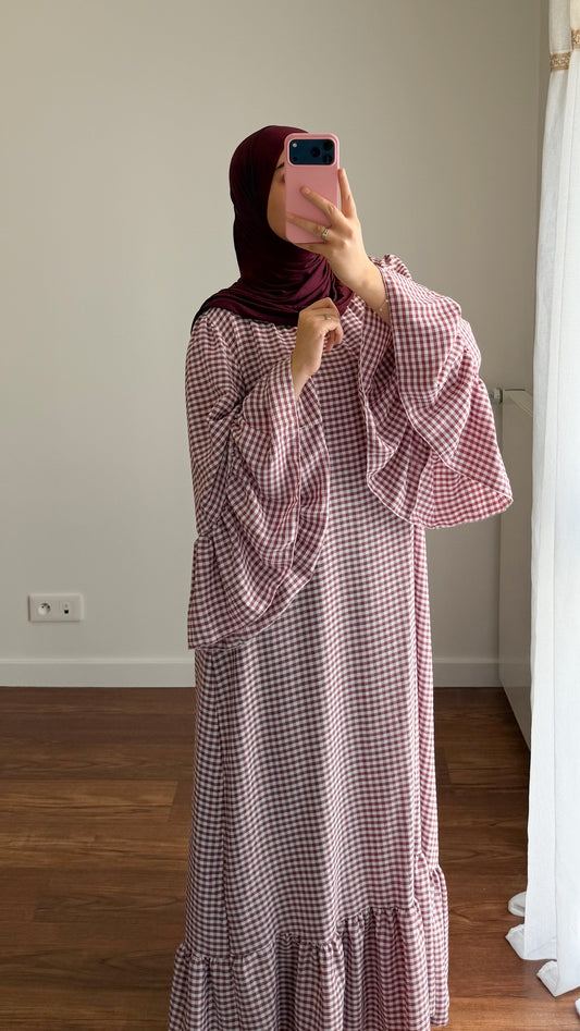 ROBE VICHY 2.0 BORDEAU