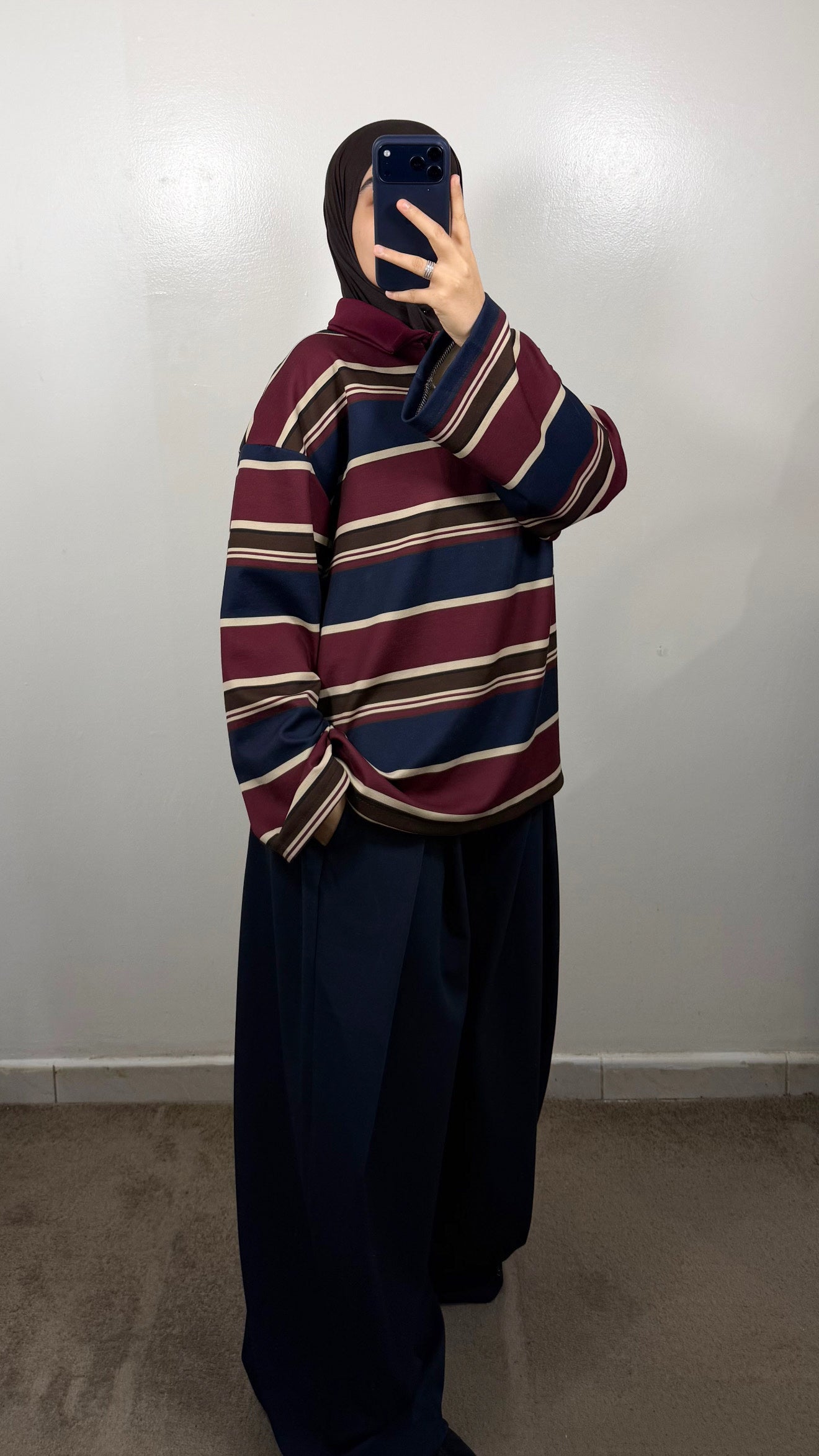 POLO EPAIS BORDEAU/BLEU MARINE/MARRON