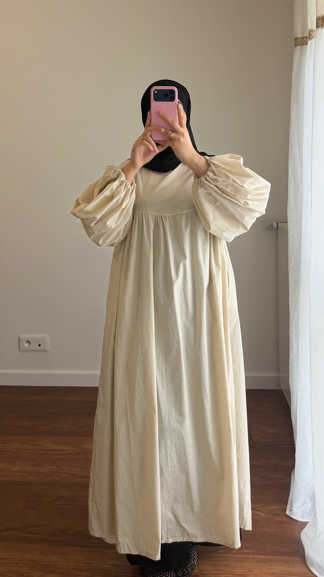 ROBE CLASSY POPELINE ÉCRUE