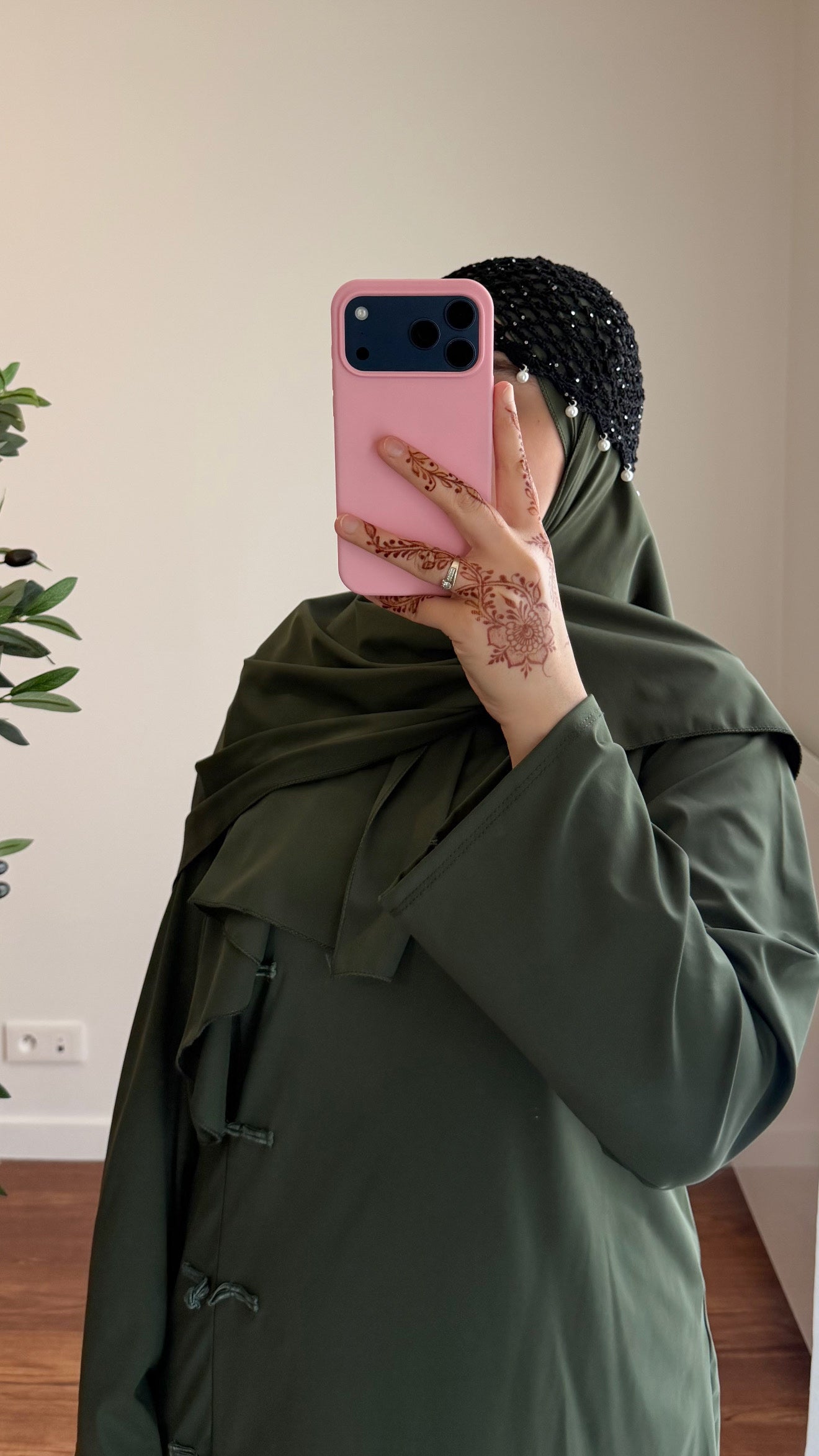 BONNET CROCHET PERLE NOIR
