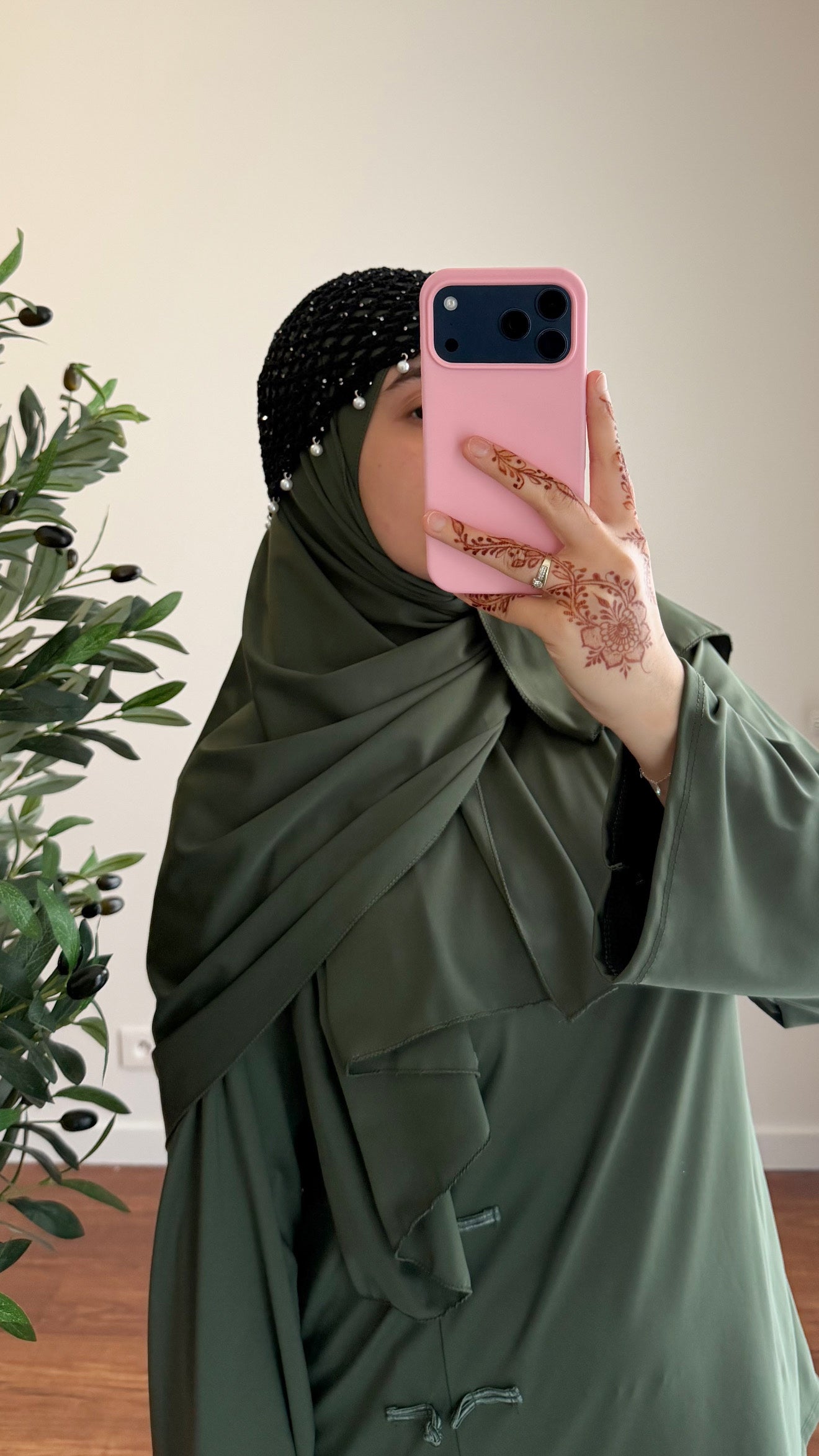 BONNET CROCHET PERLE NOIR