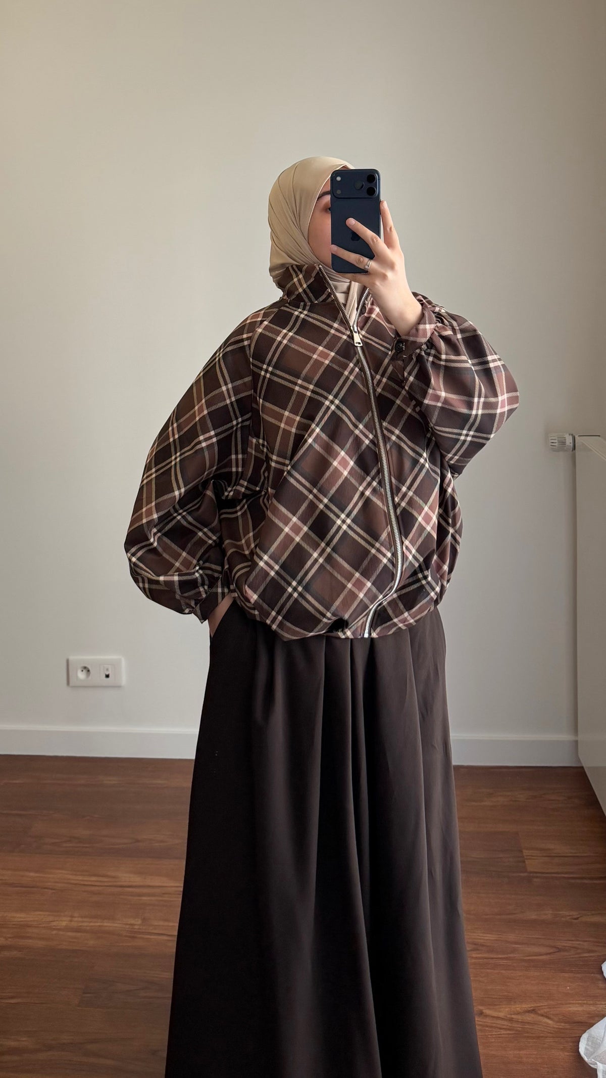 VESTE ZIPPÉE ISRA MARRON