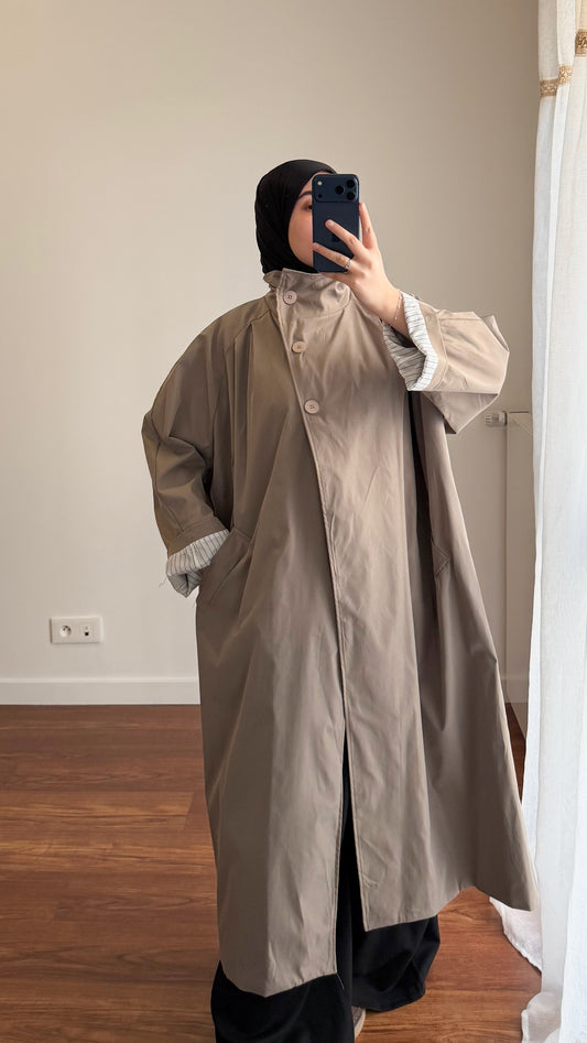 TRENCH LONG OVERSIZE TAUPE