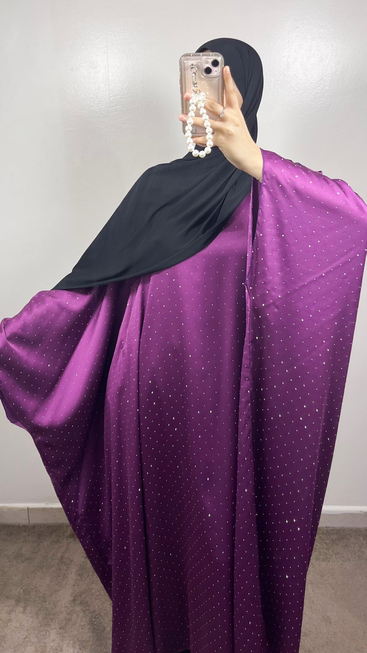 CLASSIC PURPLE RHINESTONE ABAYA