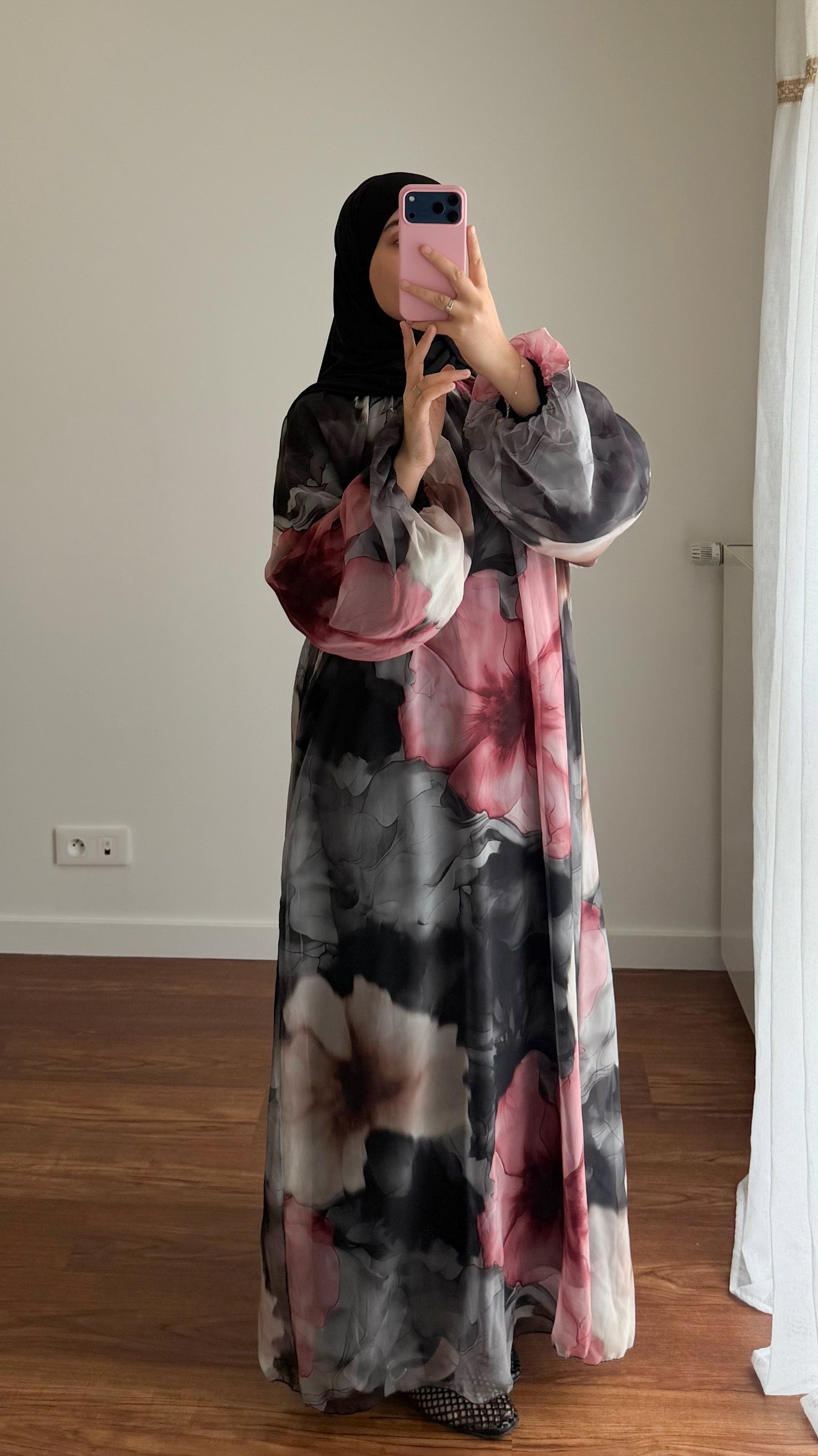 ABAYA BICOLORE NOIR