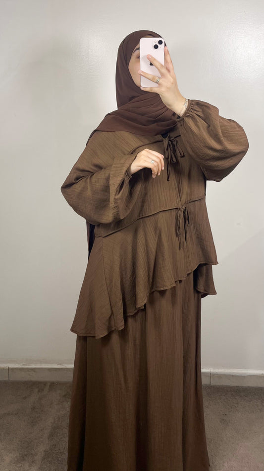 ENSEMBLE JUPE LIYA MARRON