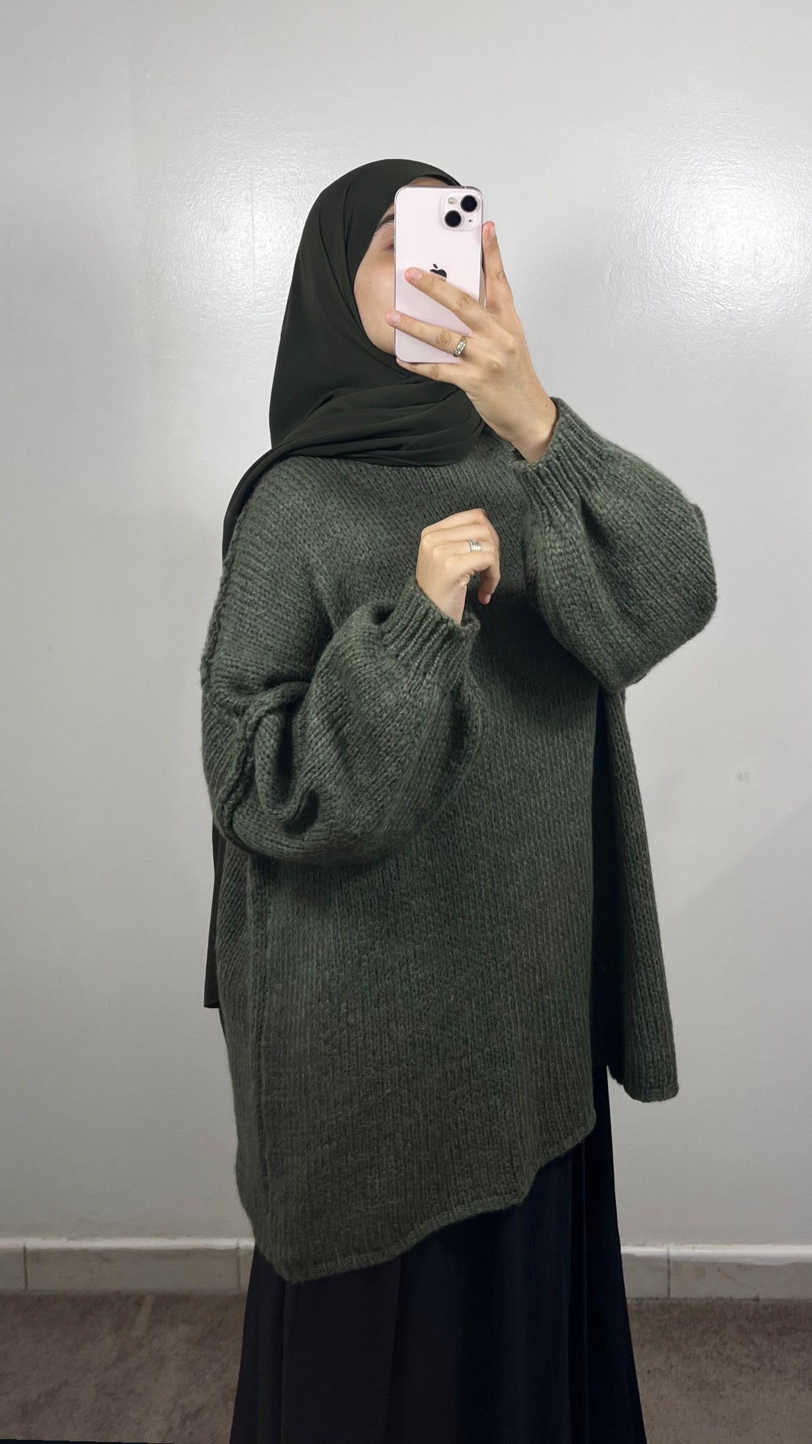 PULL EN LAINE VERT KAKI