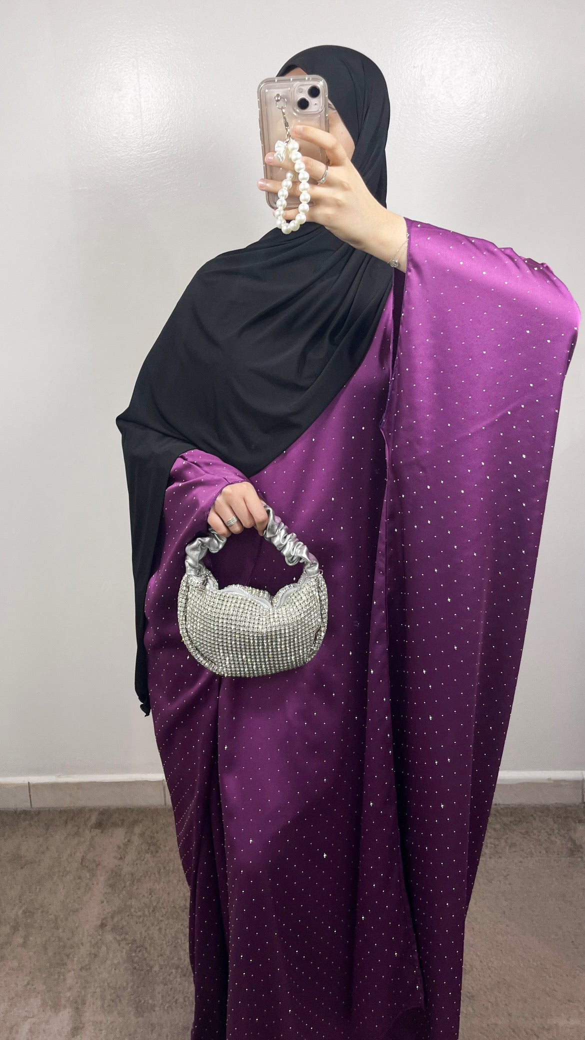 CLASSIC PURPLE RHINESTONE ABAYA