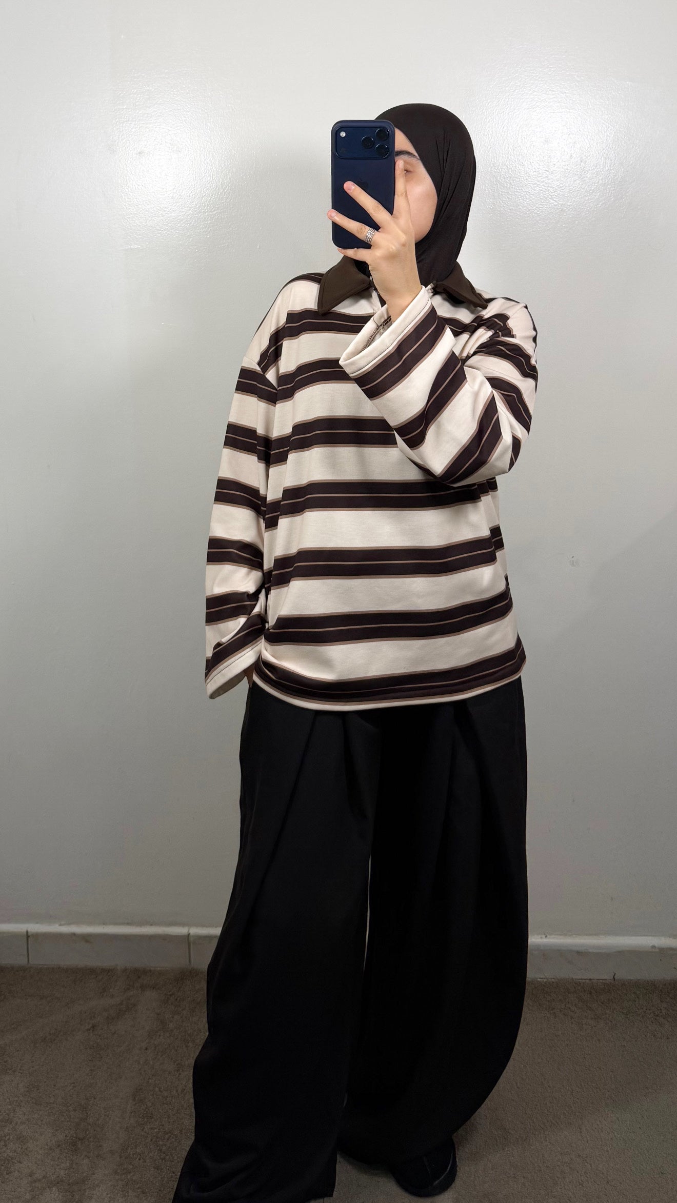 POLO EPAIS BLANC/MARRON