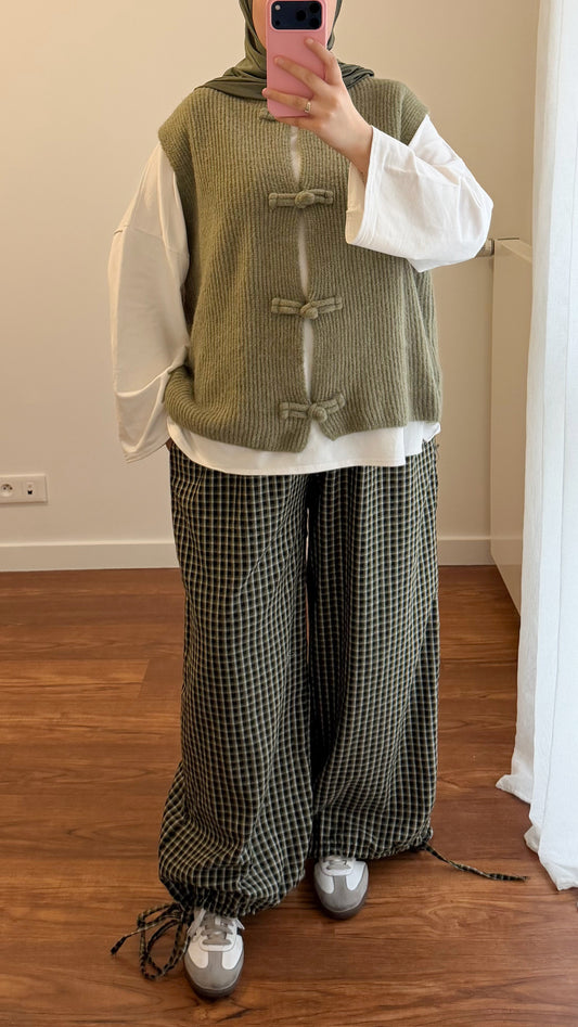 PANTALON SARAH VERT KAKI
