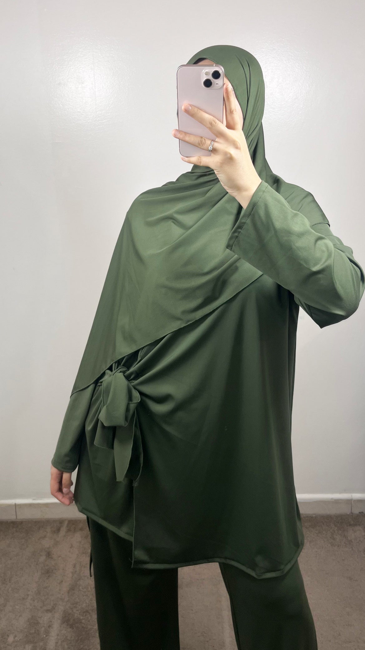 BURKINI 3 PIÈCES À NOUER VERT KAKI