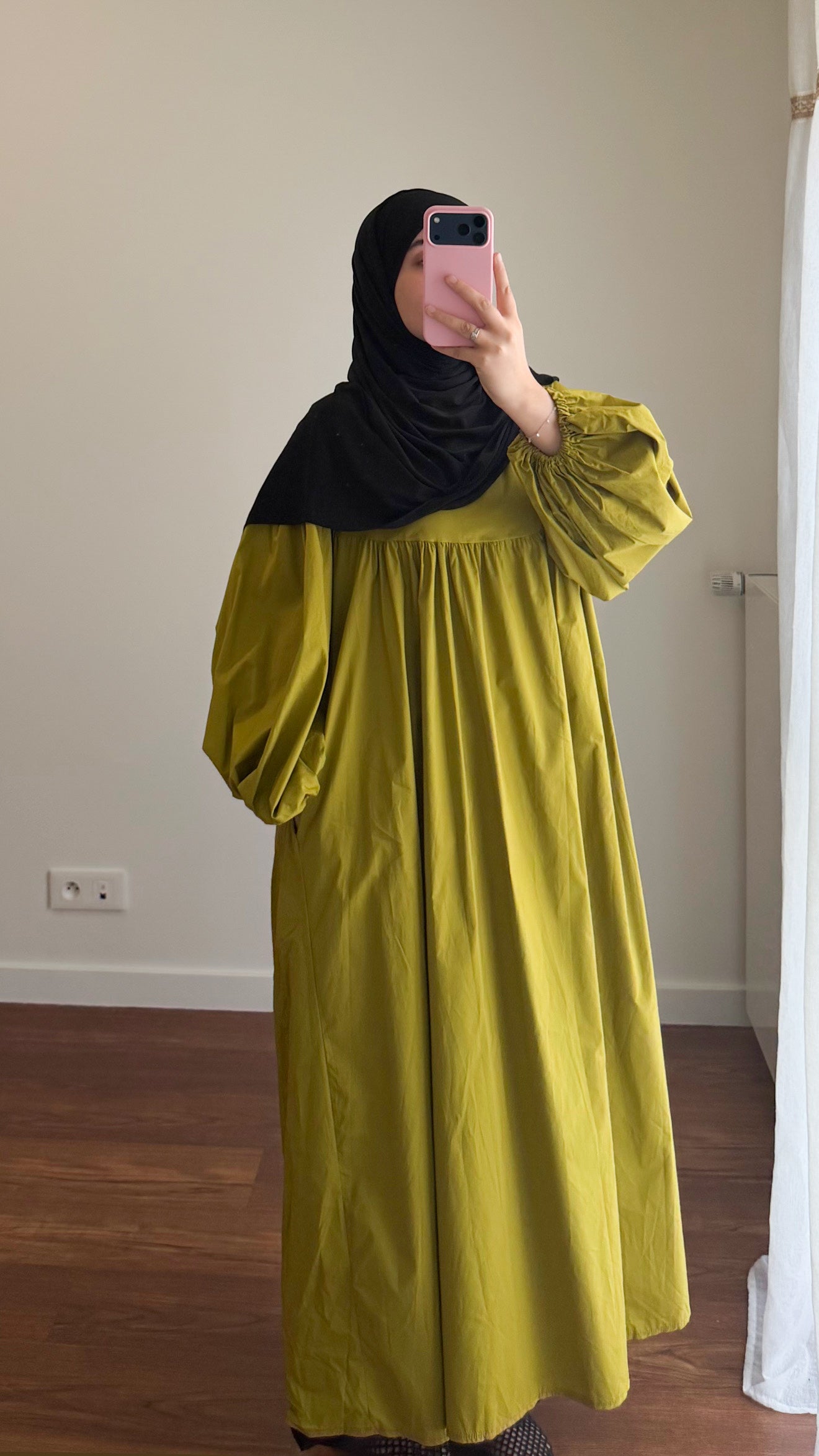 ROBE CLASSY POPELINE VERT OLIVE