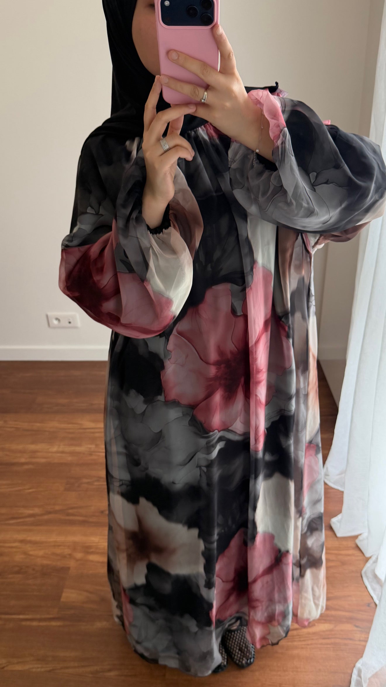 ABAYA BICOLORE NOIR