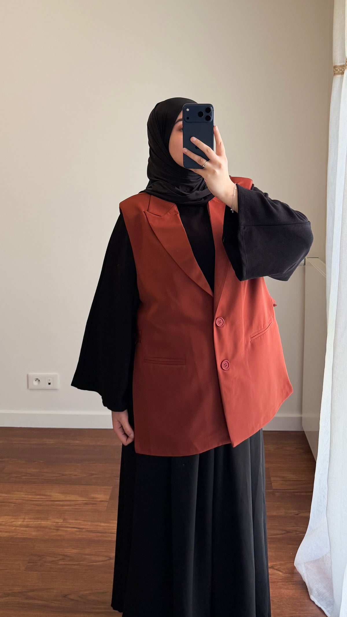 BLAZER SANS MANCHES TERRACOTTA