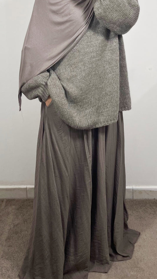 JUPE LONGUE TAUPE