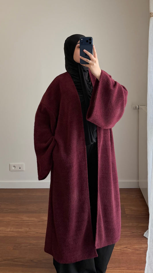 MANTEAU LONG HAWA BORDEAU